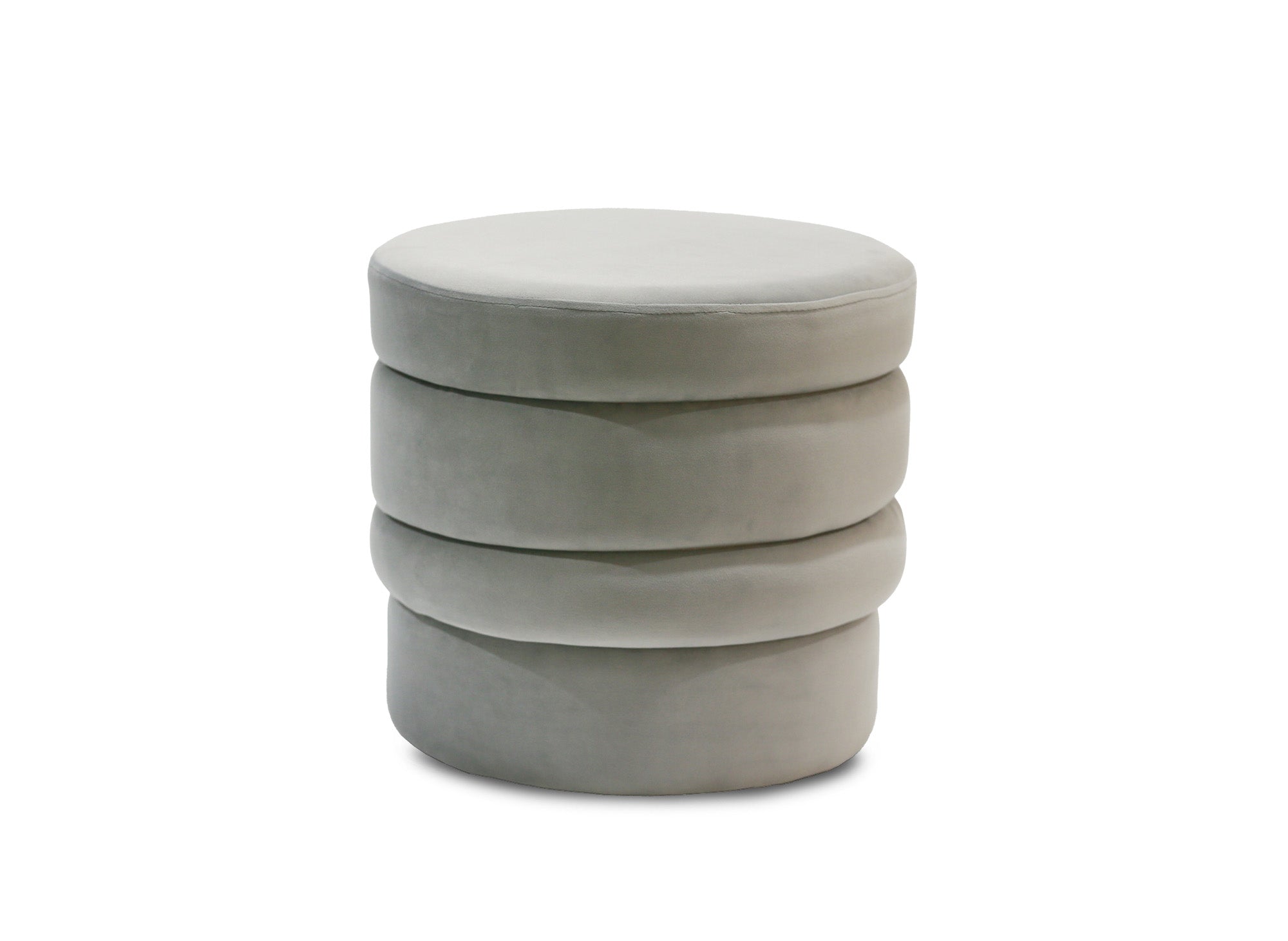 VELVET Designer-Pouf aus grauem Samt