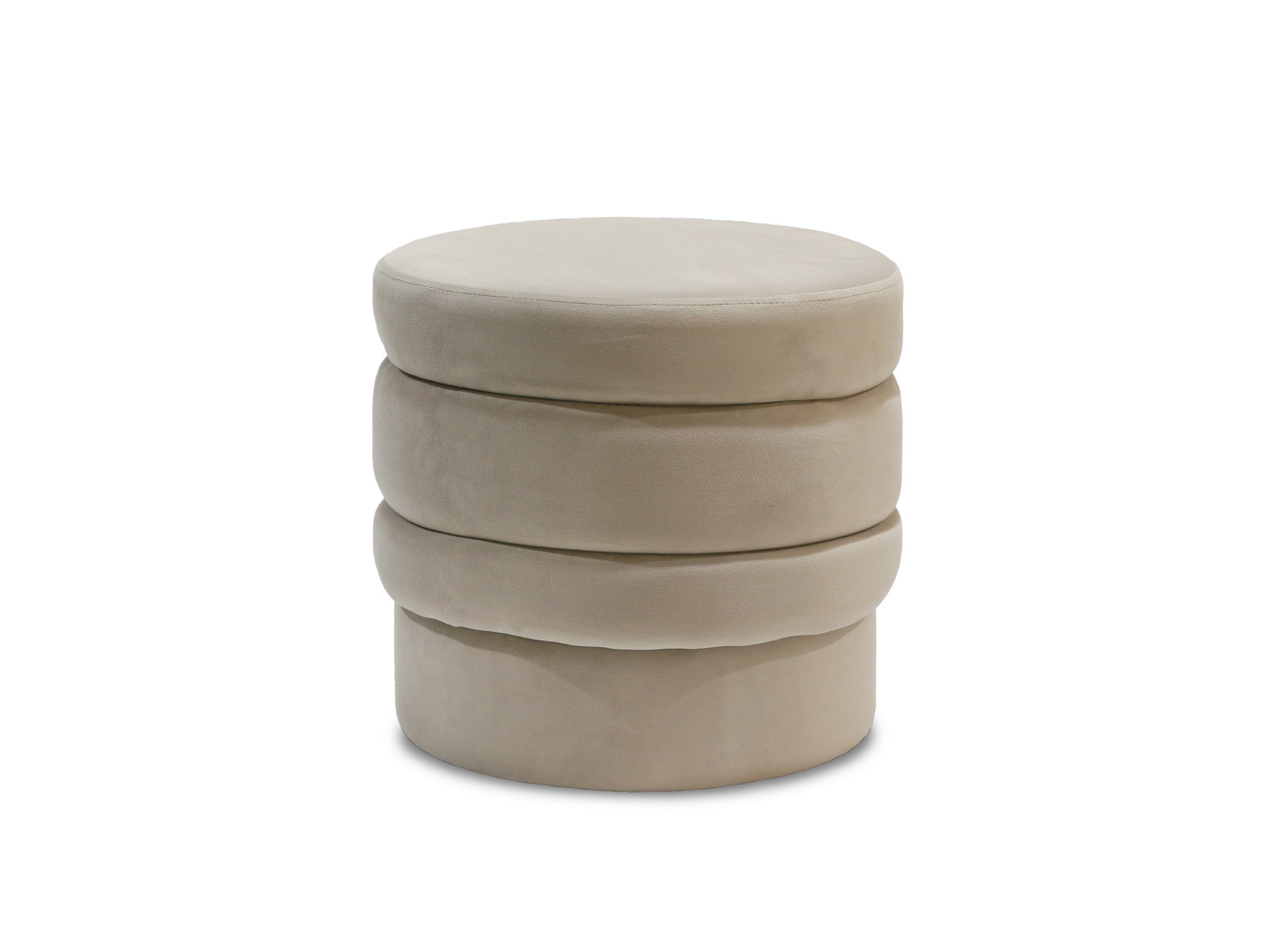 VELVET Designer-Hocker aus taupefarbenem Samt