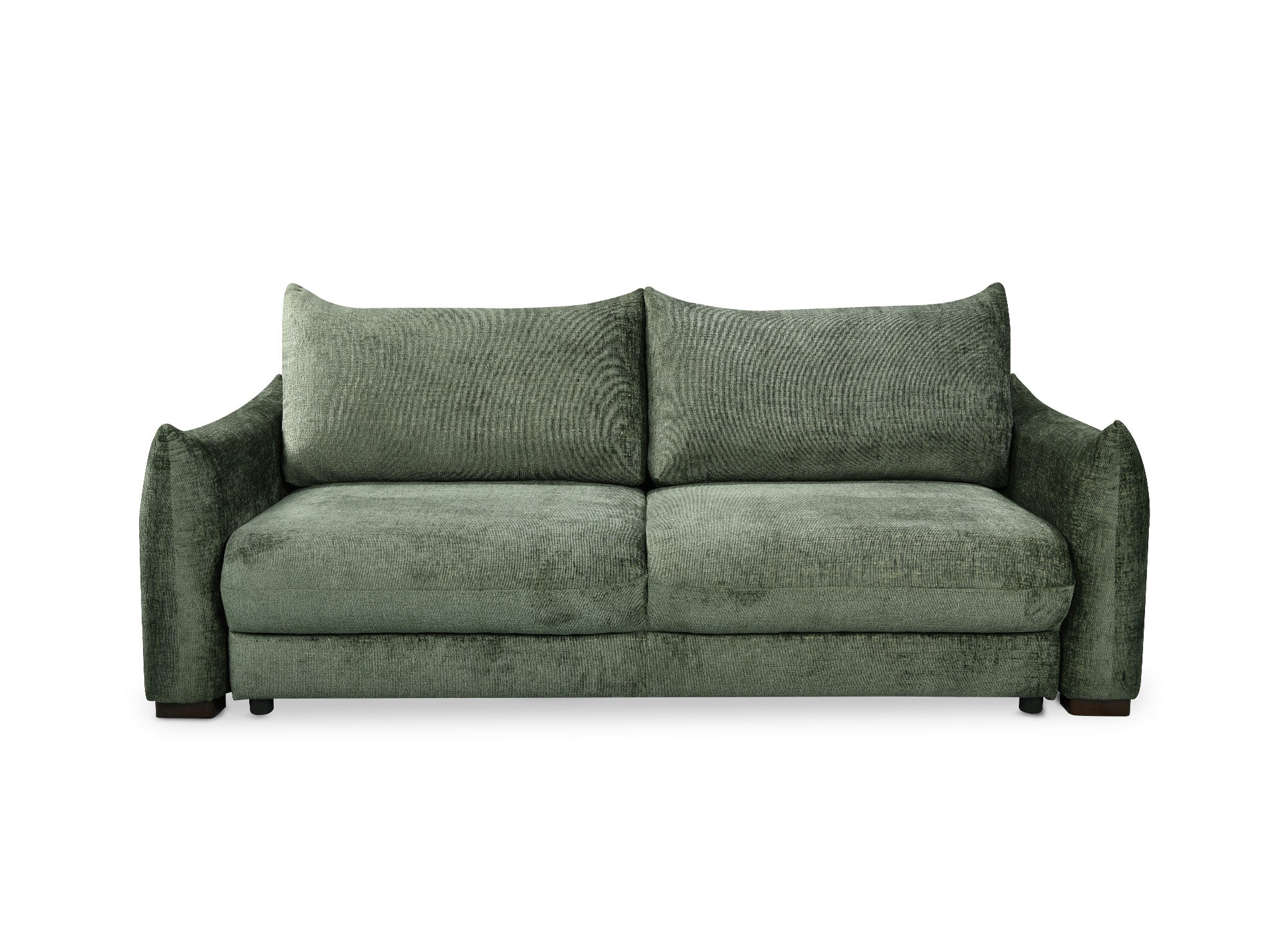 COLBY 3-Sitzer-Schlafsofa mit Stauraum aus khakifarbenem, meliertem Samt