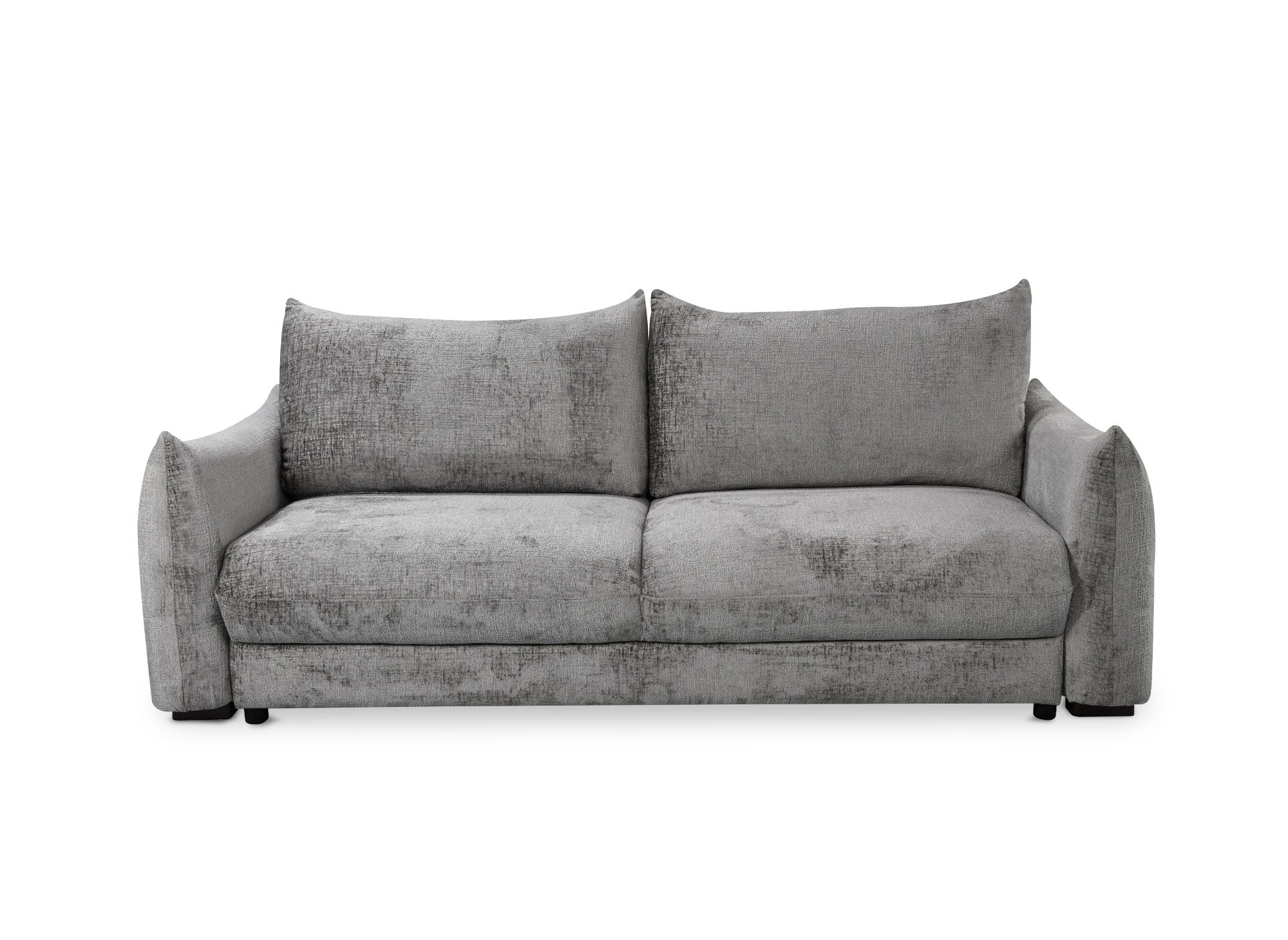 COLBY 3-Sitzer-Sofa aus grau meliertem Samt mit Stauraum