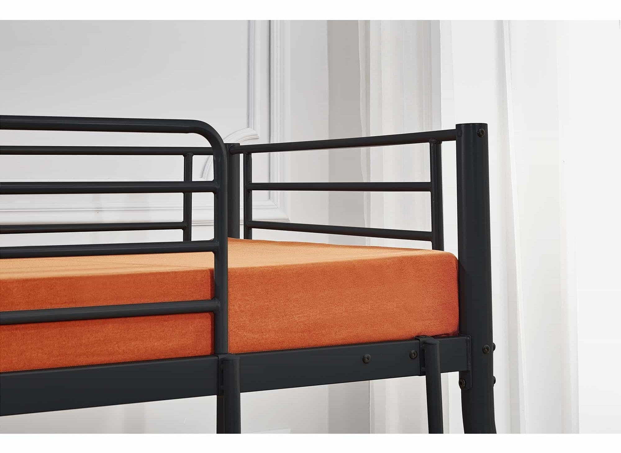 TRINITY 3-Sitzer-Etagenbett aus schwarzem Metall 90 x 190 cm und 140 x 190 cm