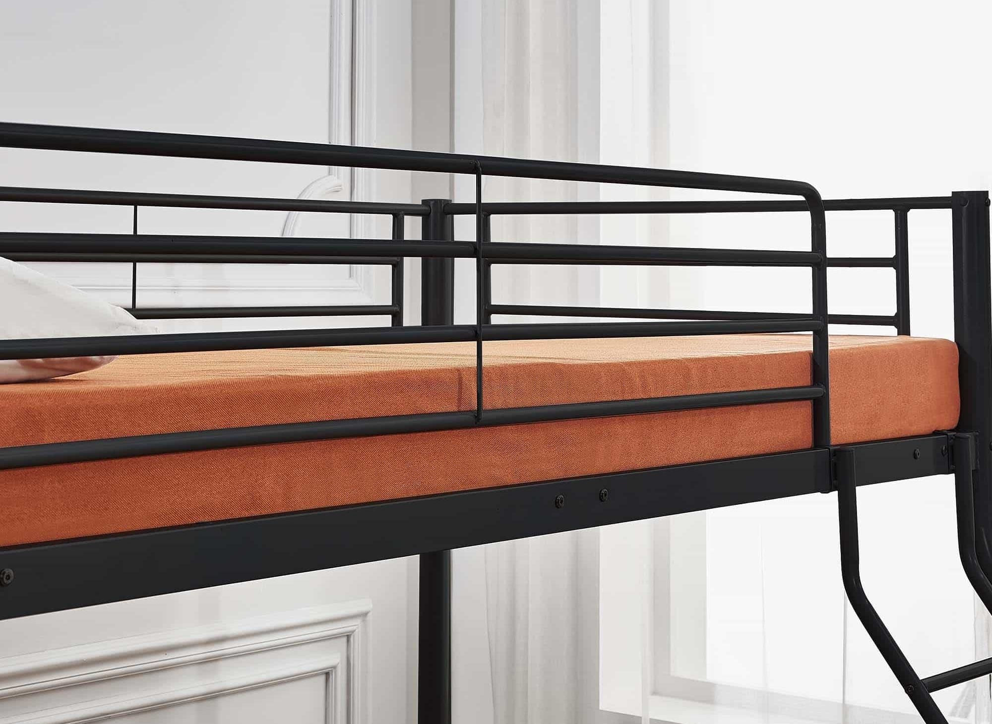 TRINITY 3-Sitzer-Etagenbett aus schwarzem Metall 90 x 190 cm und 140 x 190 cm