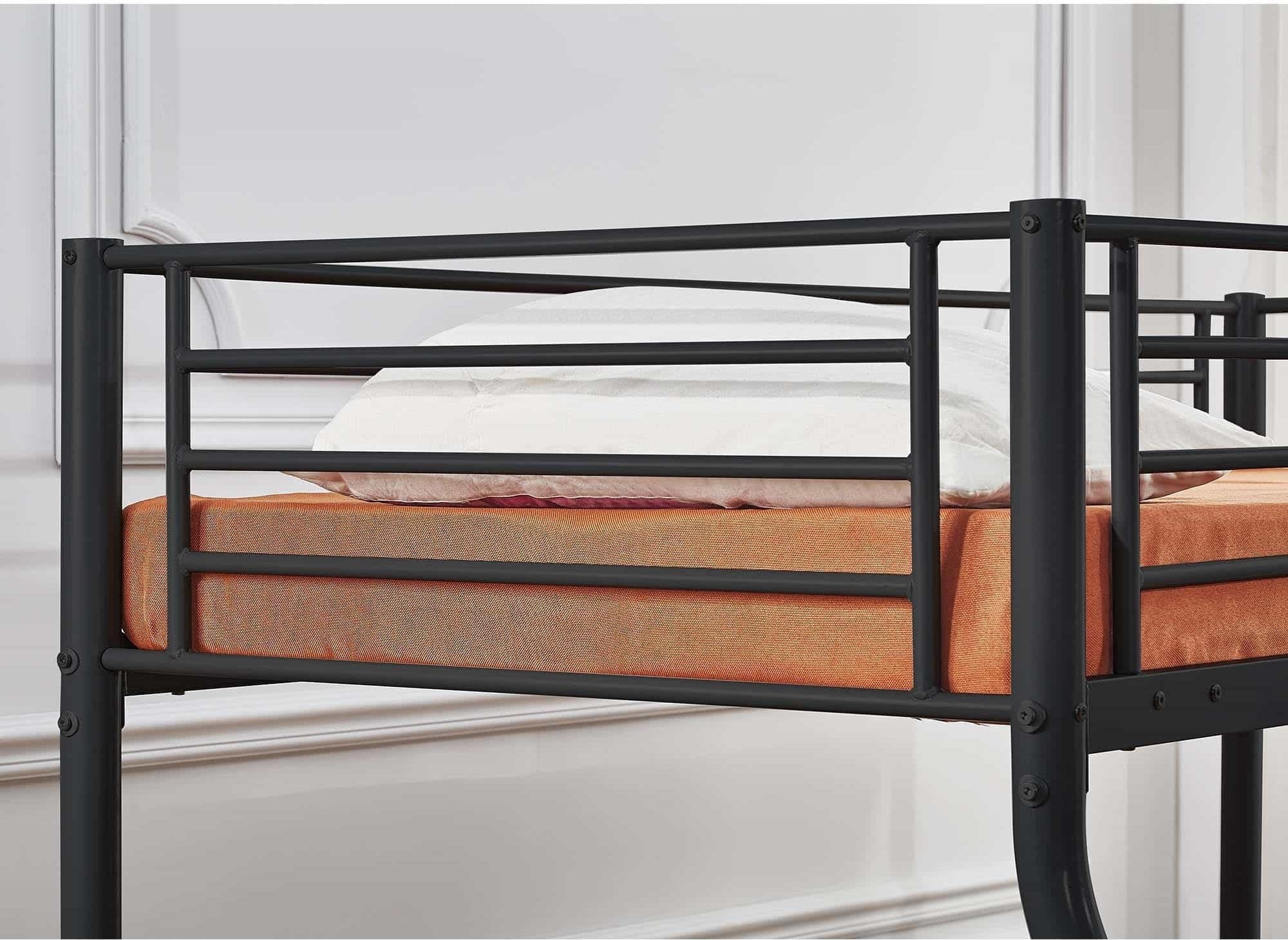 TRINITY 3-Sitzer-Etagenbett aus schwarzem Metall 90 x 190 cm und 140 x 190 cm