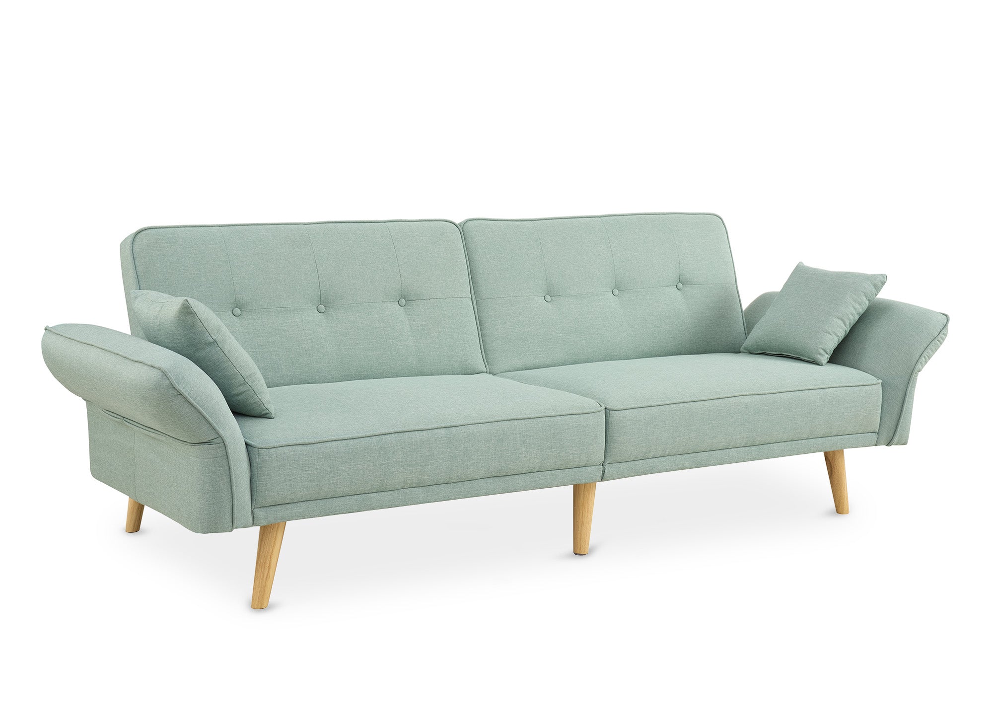 CHILI 3-Sitzer-Schlafsofa aus wassergrünem Stoff