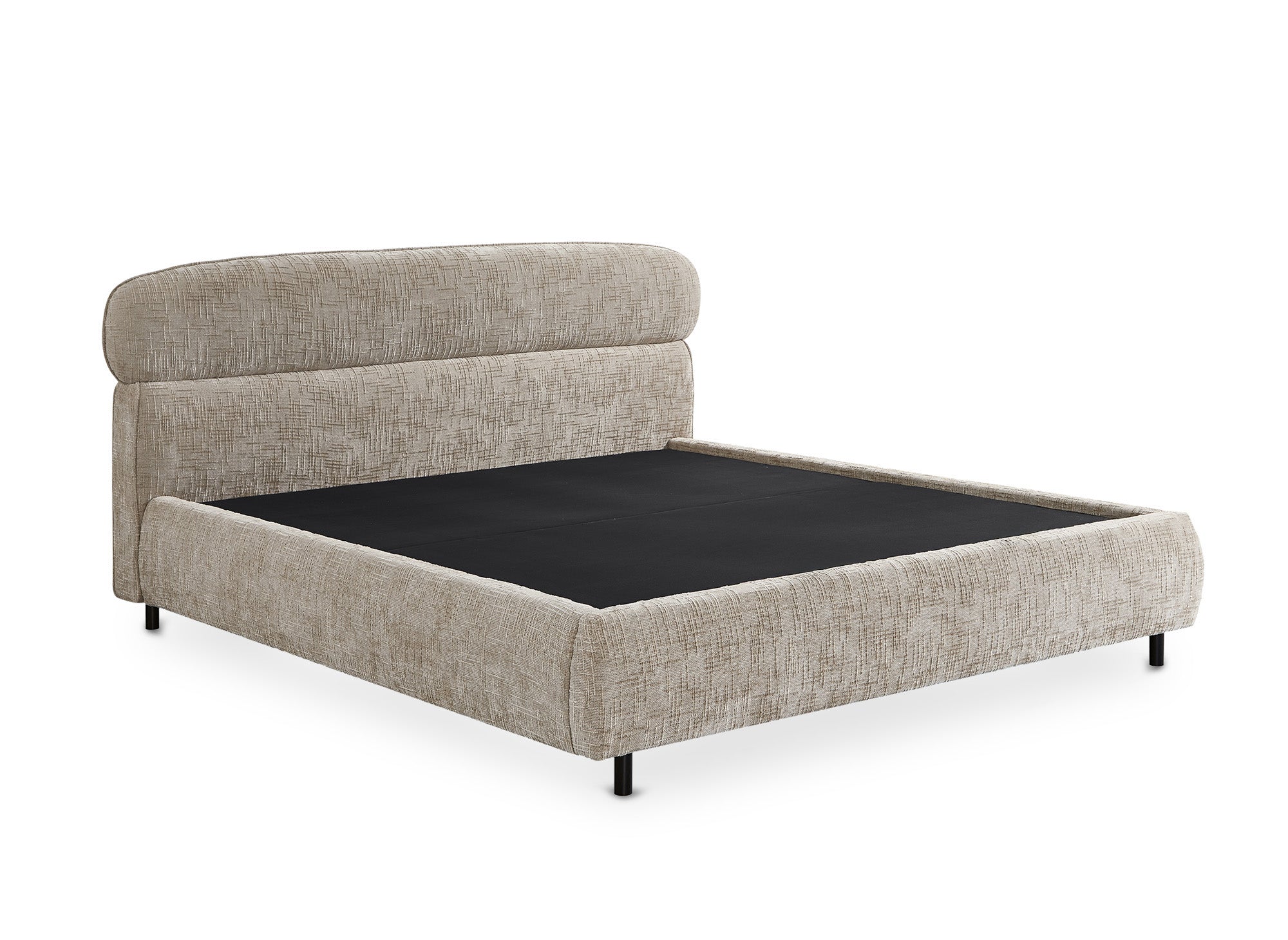 MELO Bett mit Stauraum, 160 x 200 cm, Samt, taupefarben meliert