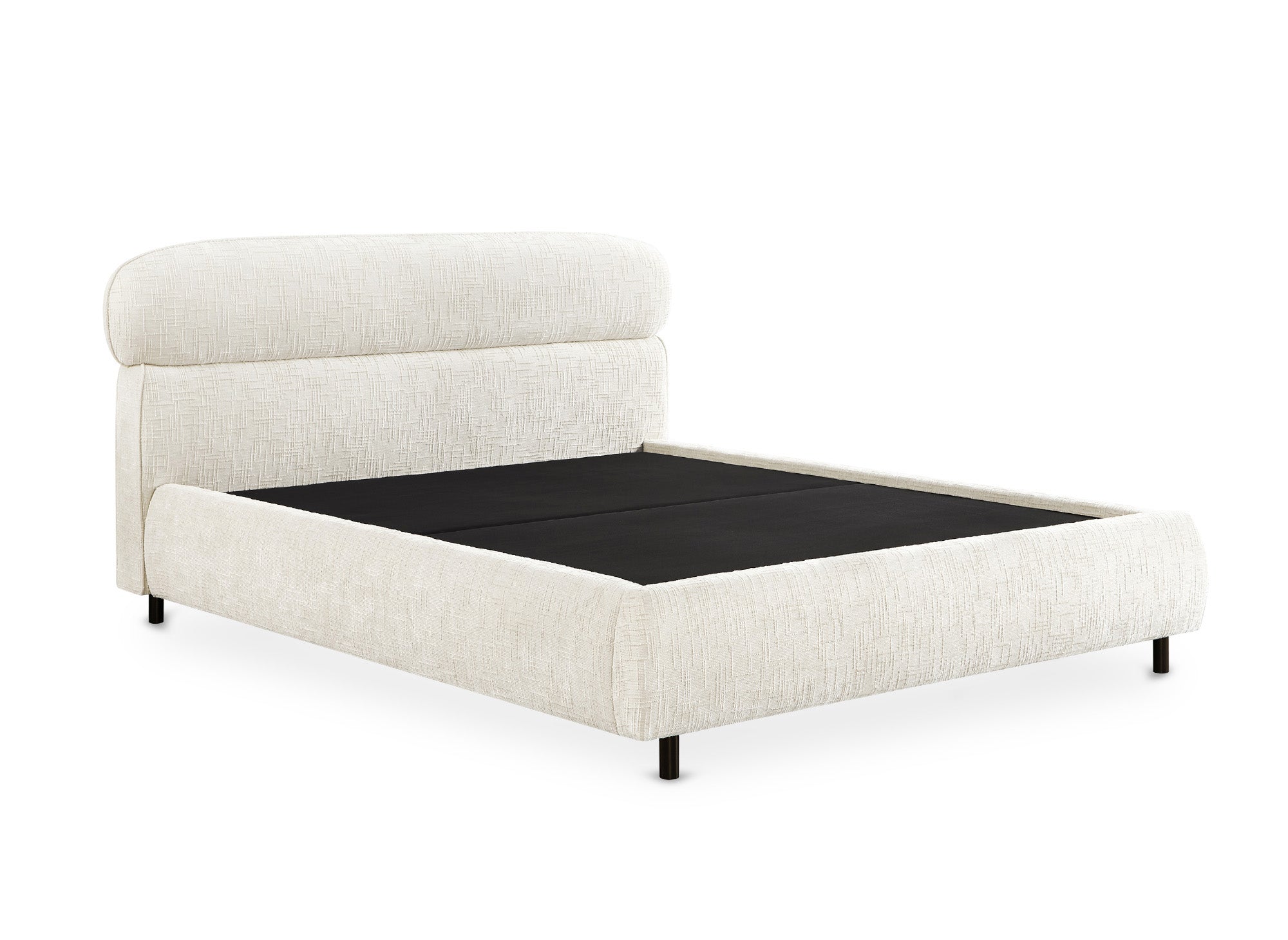 MELO Bett mit Stauraum, beige meliertes Samt, 140 x 190 cm