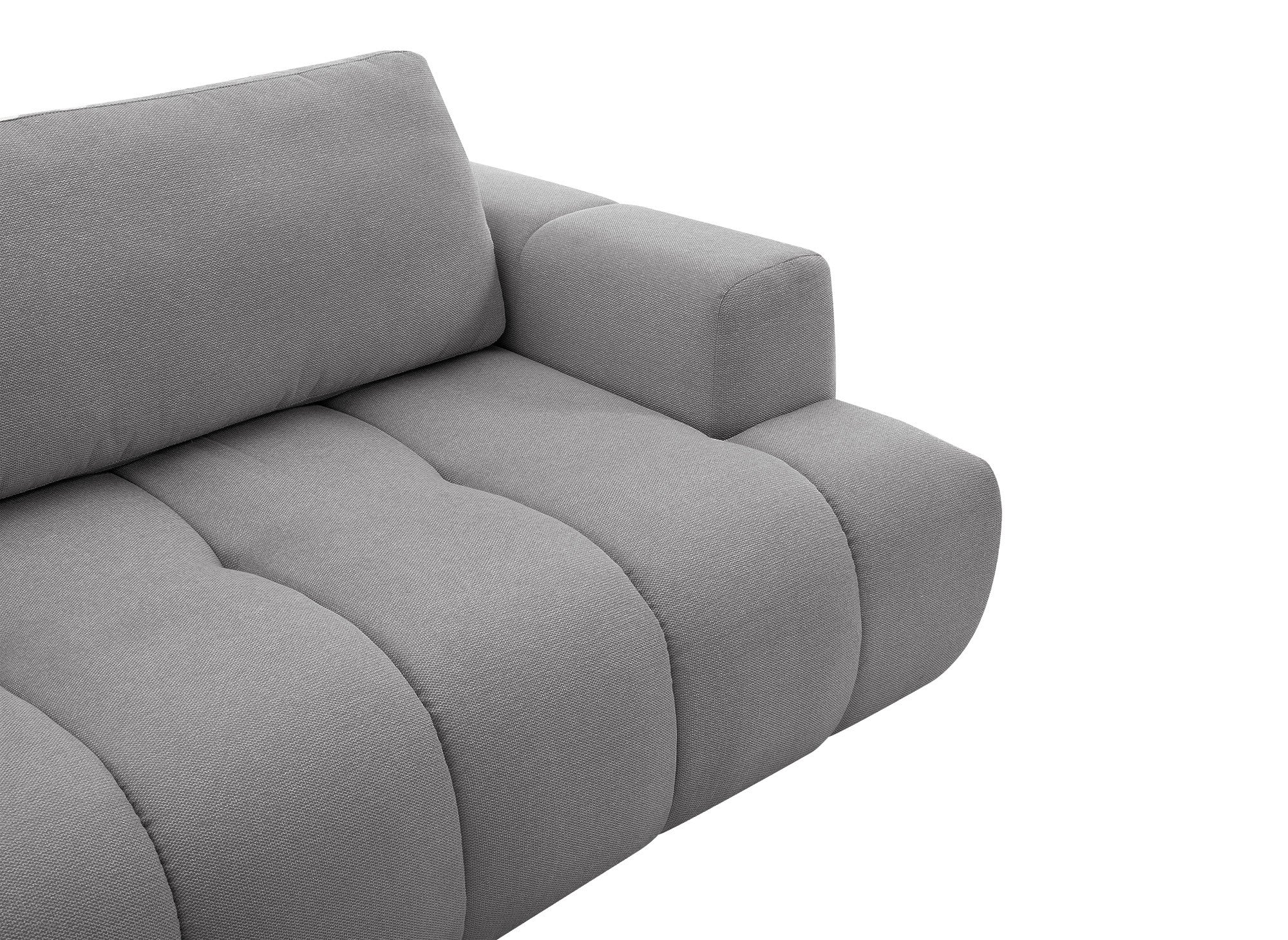 HAVEN Ecksofa mit Bettfunktion und Stauraum, grau, linke Ecke