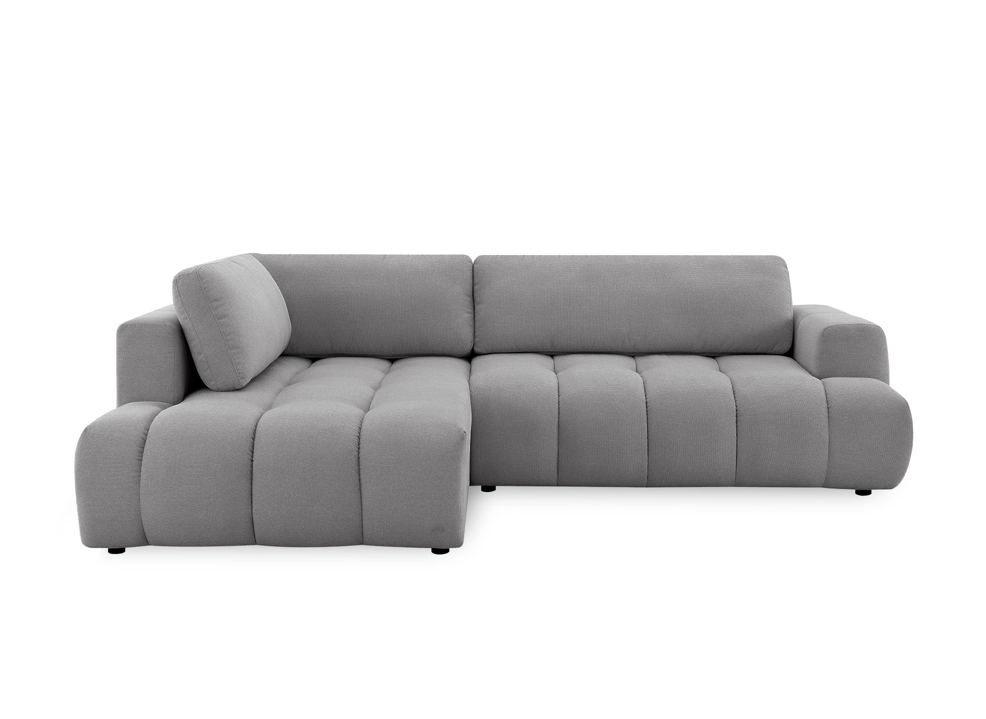 HAVEN Ecksofa mit Bettfunktion und Stauraum, grau, linke Ecke