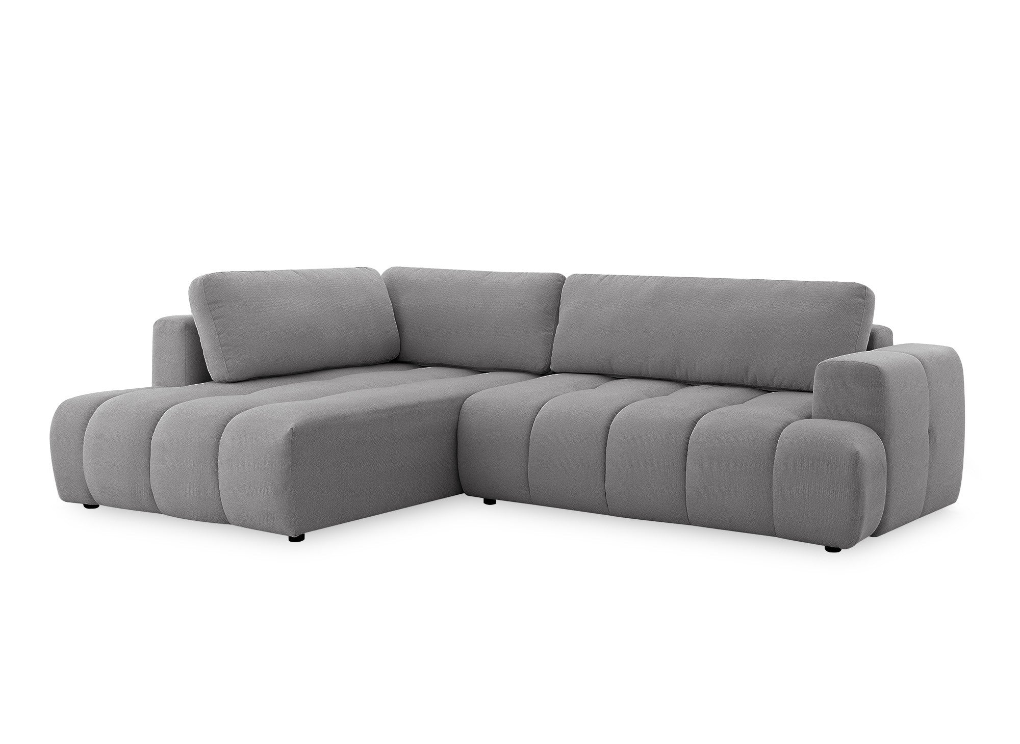 HAVEN Ecksofa mit Bettfunktion und Stauraum, grau, linke Ecke