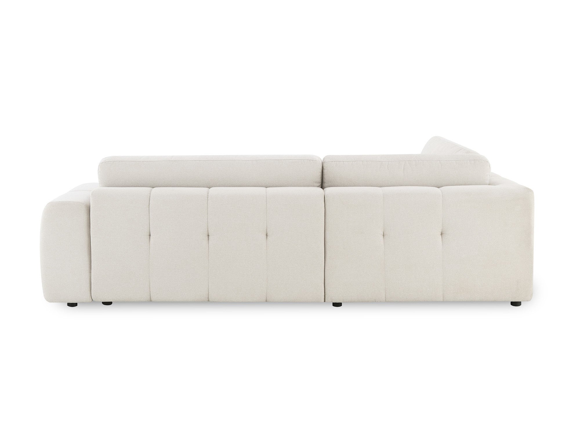 HAVEN Ecksofa aus beigefarbenem Stoff mit Stauraum – Linke Ecke
