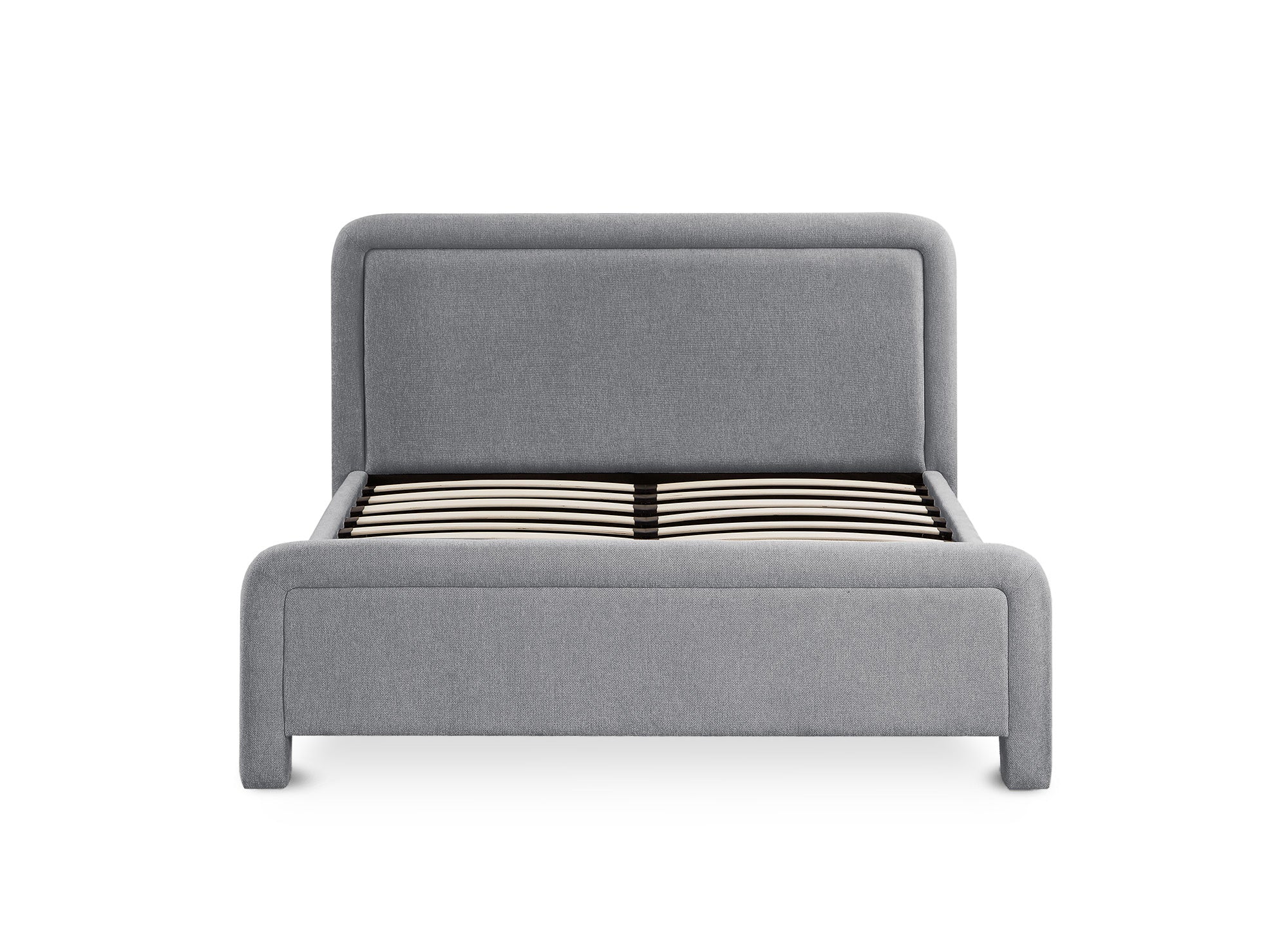 Doppelbett aus weichem grauem Stoff 160 x 200 cm ANELA