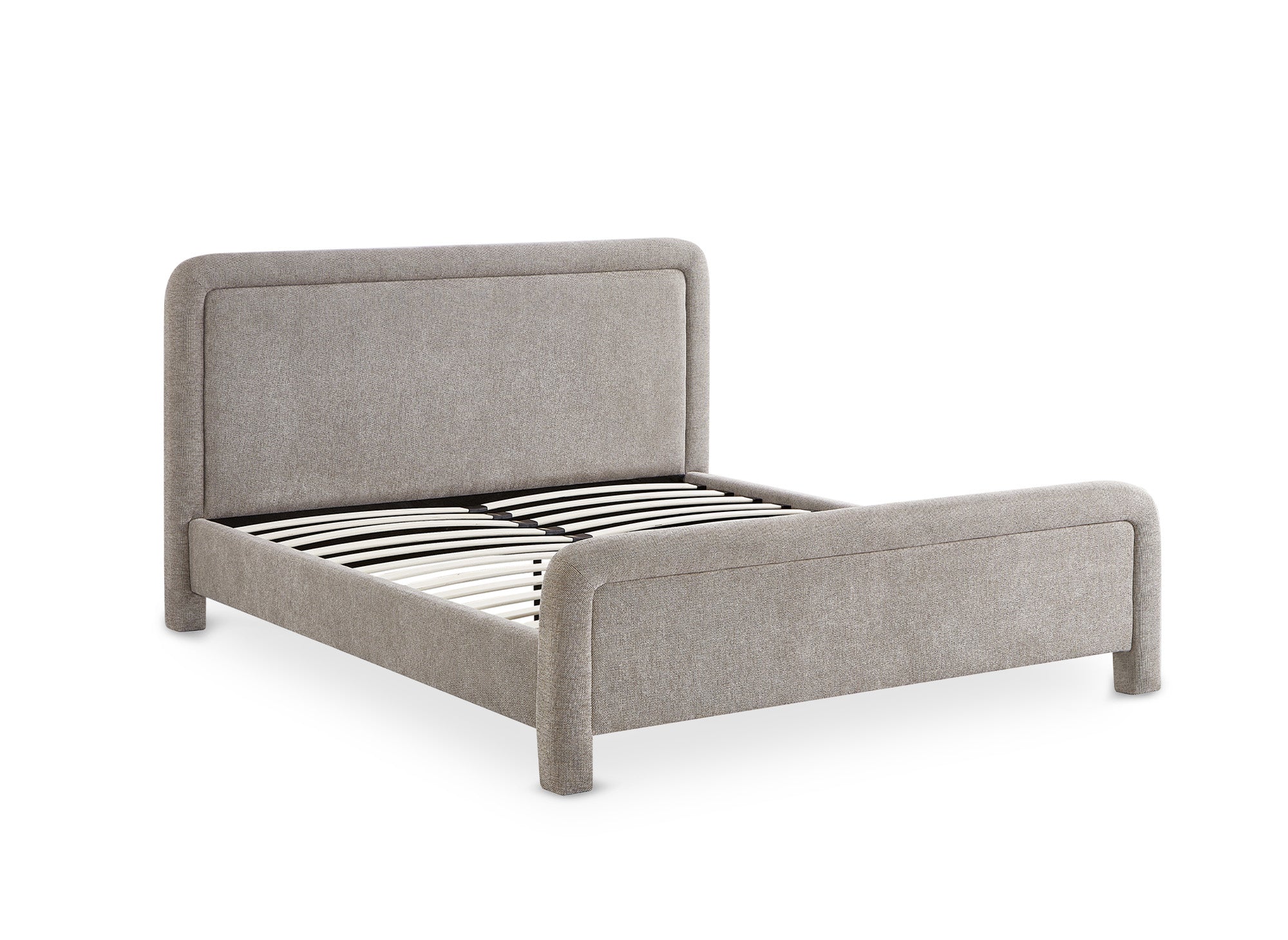 Doppelbett aus weichem Taupe-Stoff 160 x 200 cm ANELA