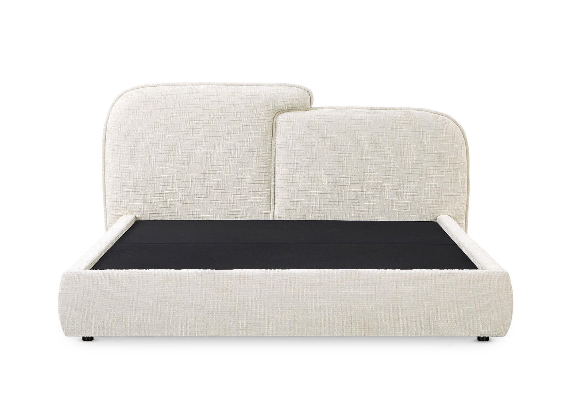 MILENA Bett mit Stauraum, beige meliertes Samt, 180 x 200 cm
