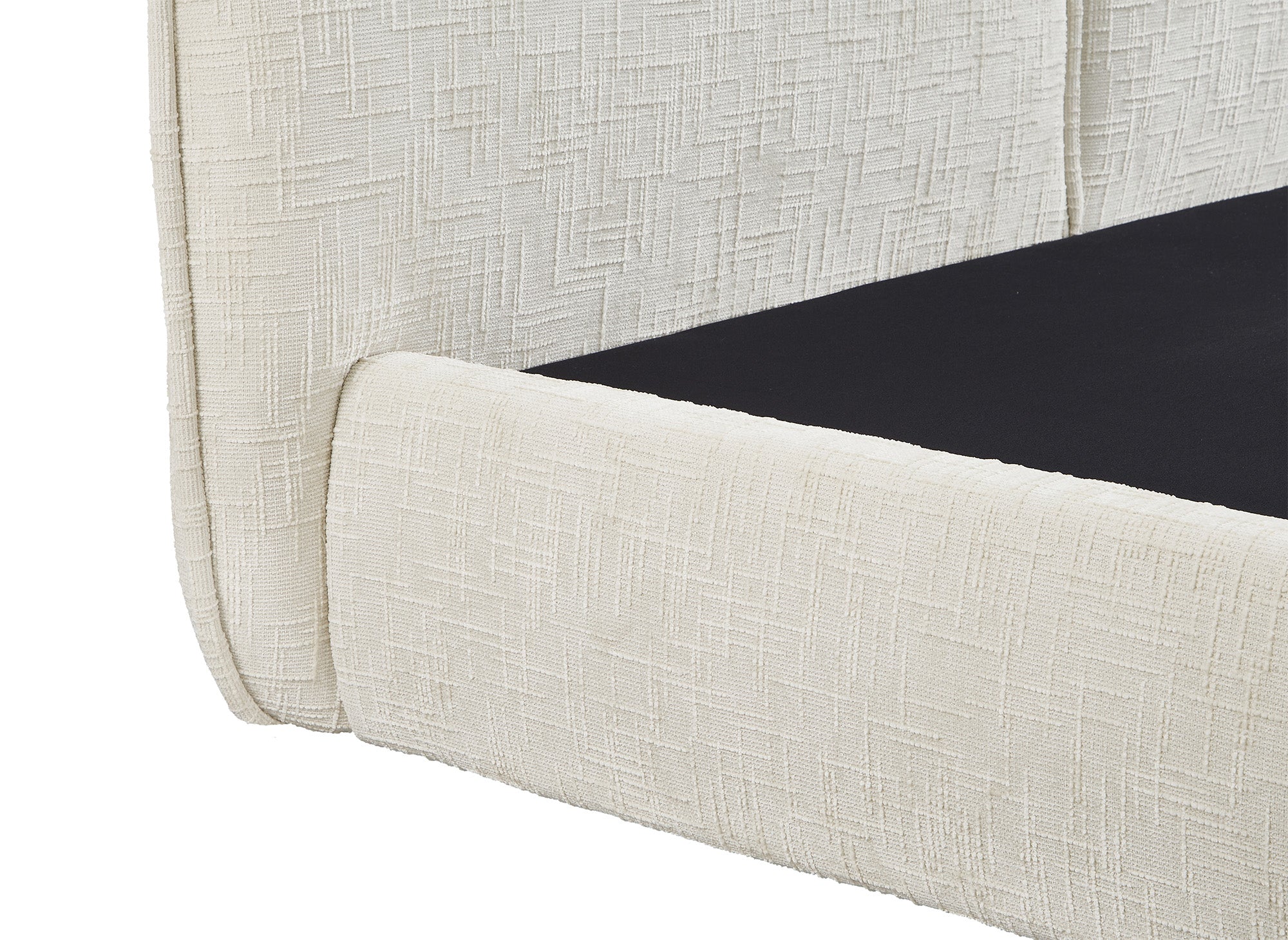 MILENA Bett mit Stauraum, beige melierter Samt, 160 x 200 cm