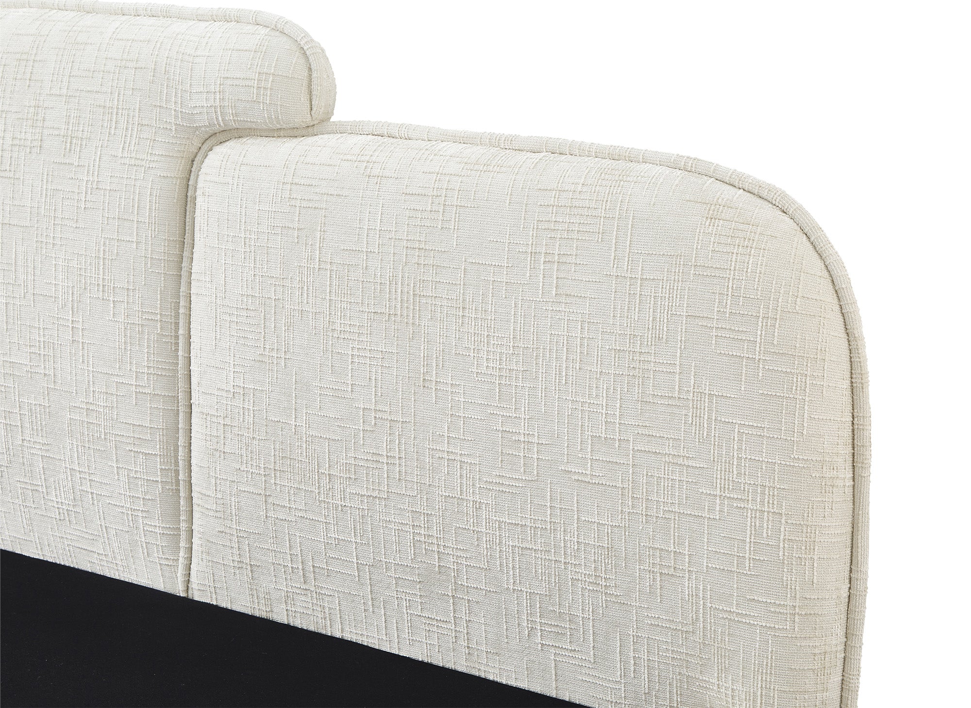 MILENA Bett mit Stauraum, beige melierter Samt, 160 x 200 cm