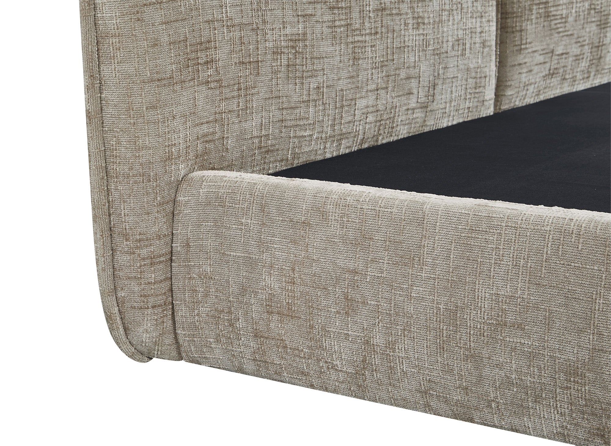 MILENA Bett mit Stauraum, 160 x 200 cm, Samt, taupe meliert