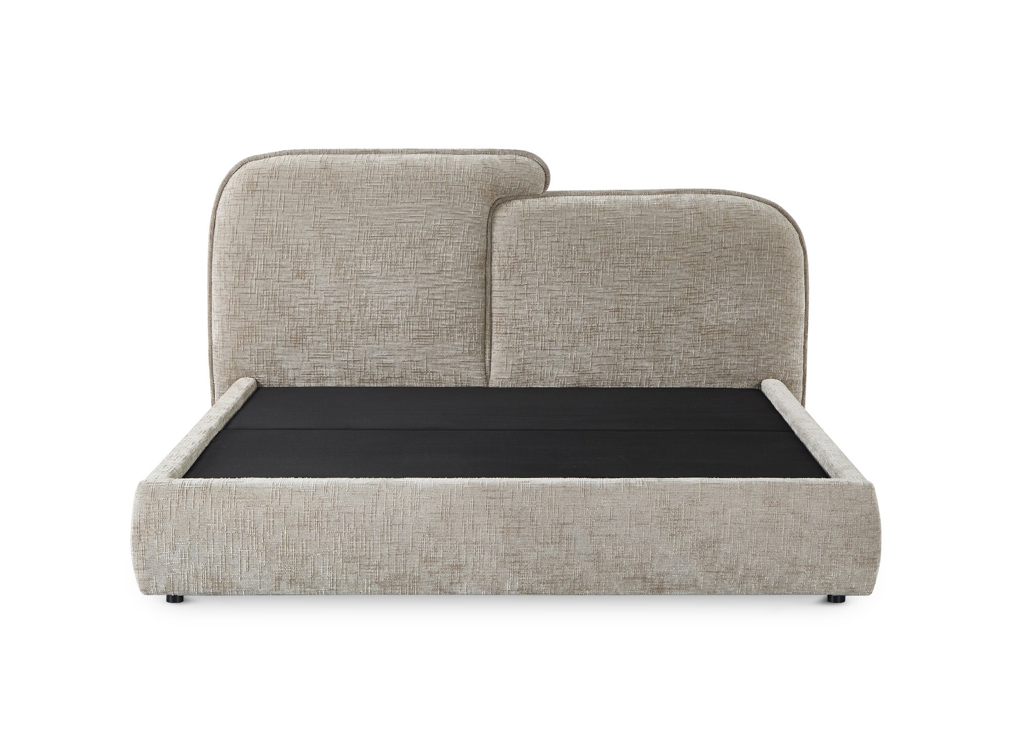 MILENA Bett mit Stauraum, 160 x 200 cm, Samt, taupe meliert