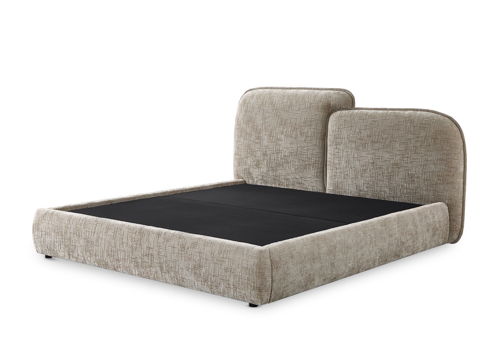 MILENA Bett mit Stauraum, 160 x 200 cm, Samt, taupe meliert