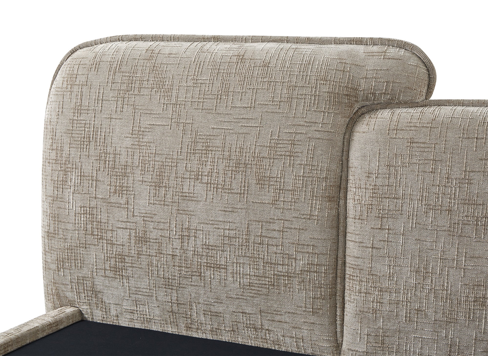 MILENA Bett mit Stauraum, 140x190 cm, taupefarben melierter Samt