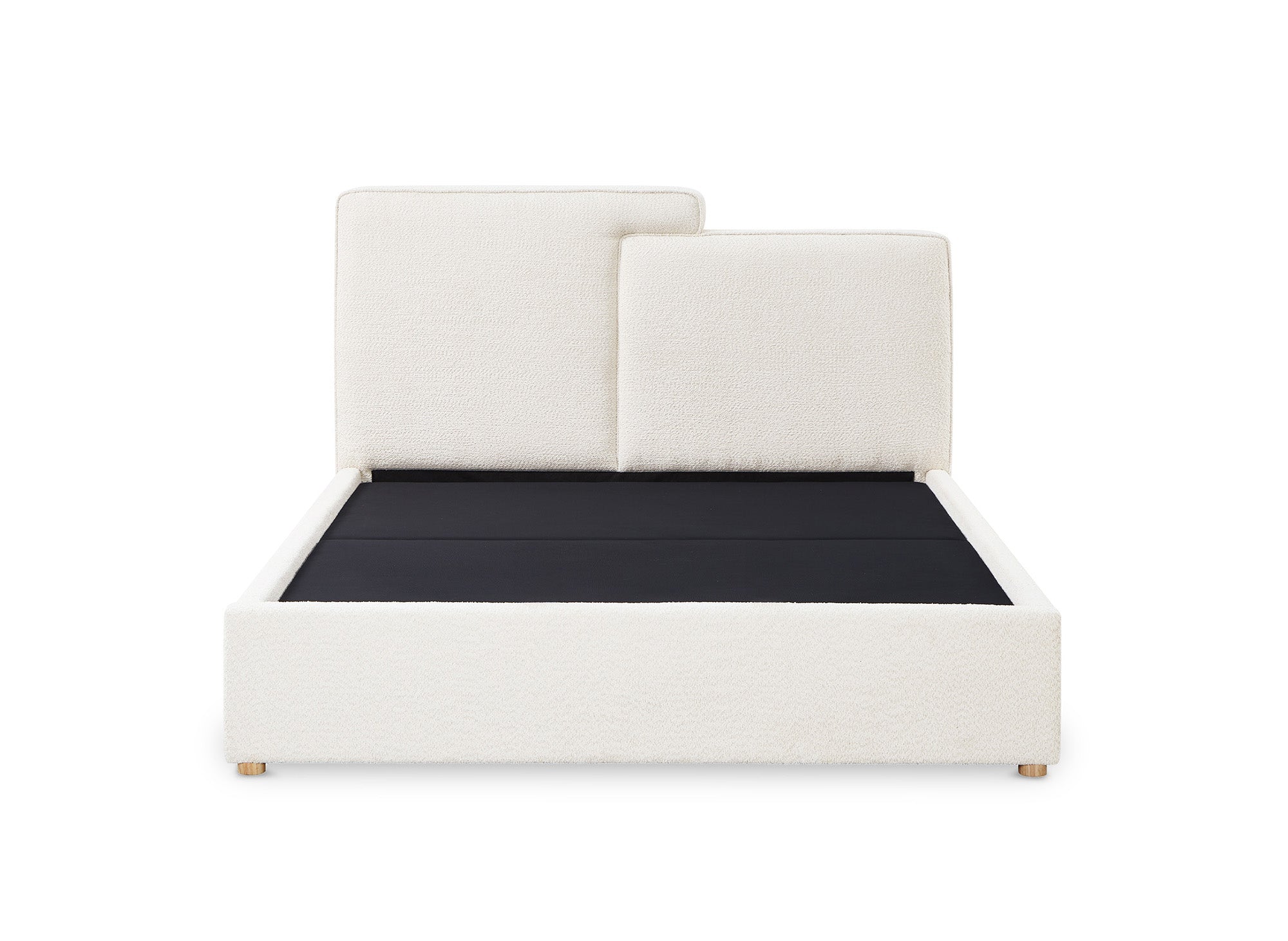 ZELIA Bett mit Stauraum aus Frottee, beige, 140 x 190 cm
