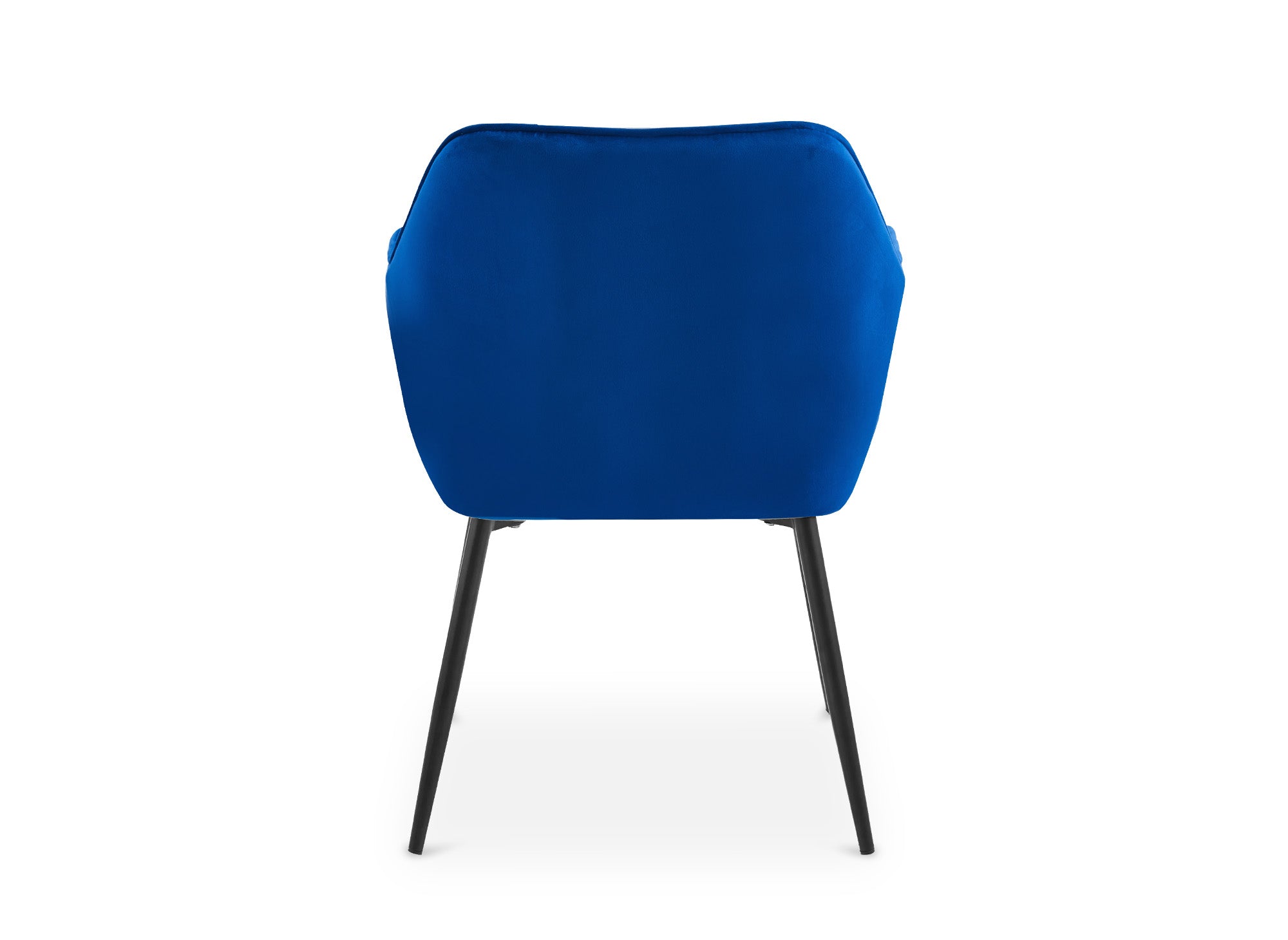 2er-Set Stühle mit Armlehnen aus blauem Samt mit schwarzen Beinen EDWIGE