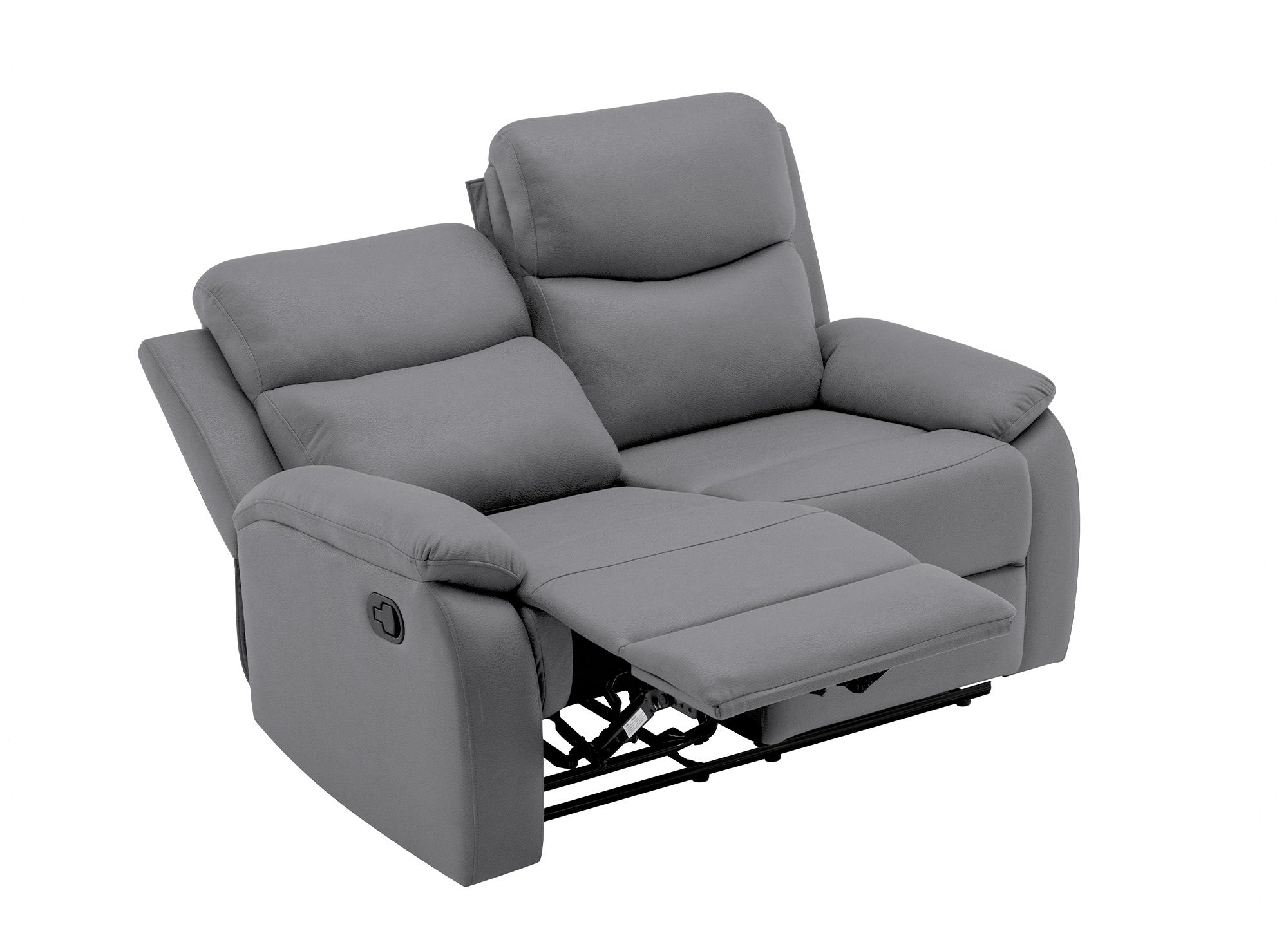 JACOB 2-Sitzer Relaxsofa in dunkelgrauer Kunstlederoptik