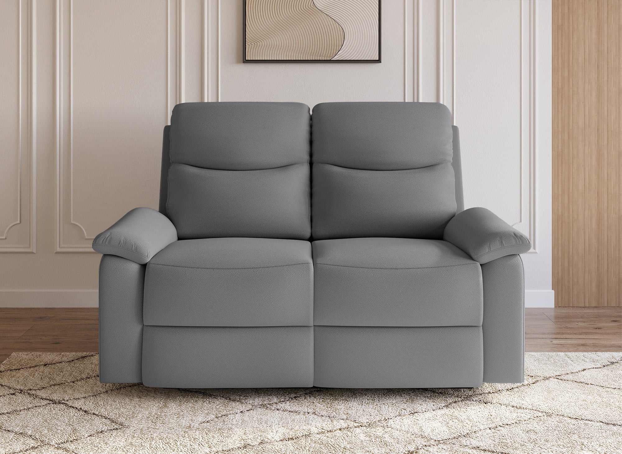 JACOB 2-Sitzer Relaxsofa in dunkelgrauer Kunstlederoptik