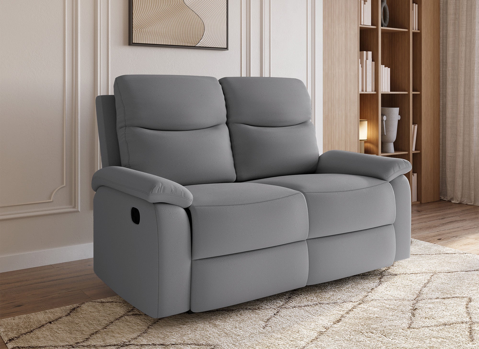 JACOB 2-Sitzer Relaxsofa in dunkelgrauer Kunstlederoptik
