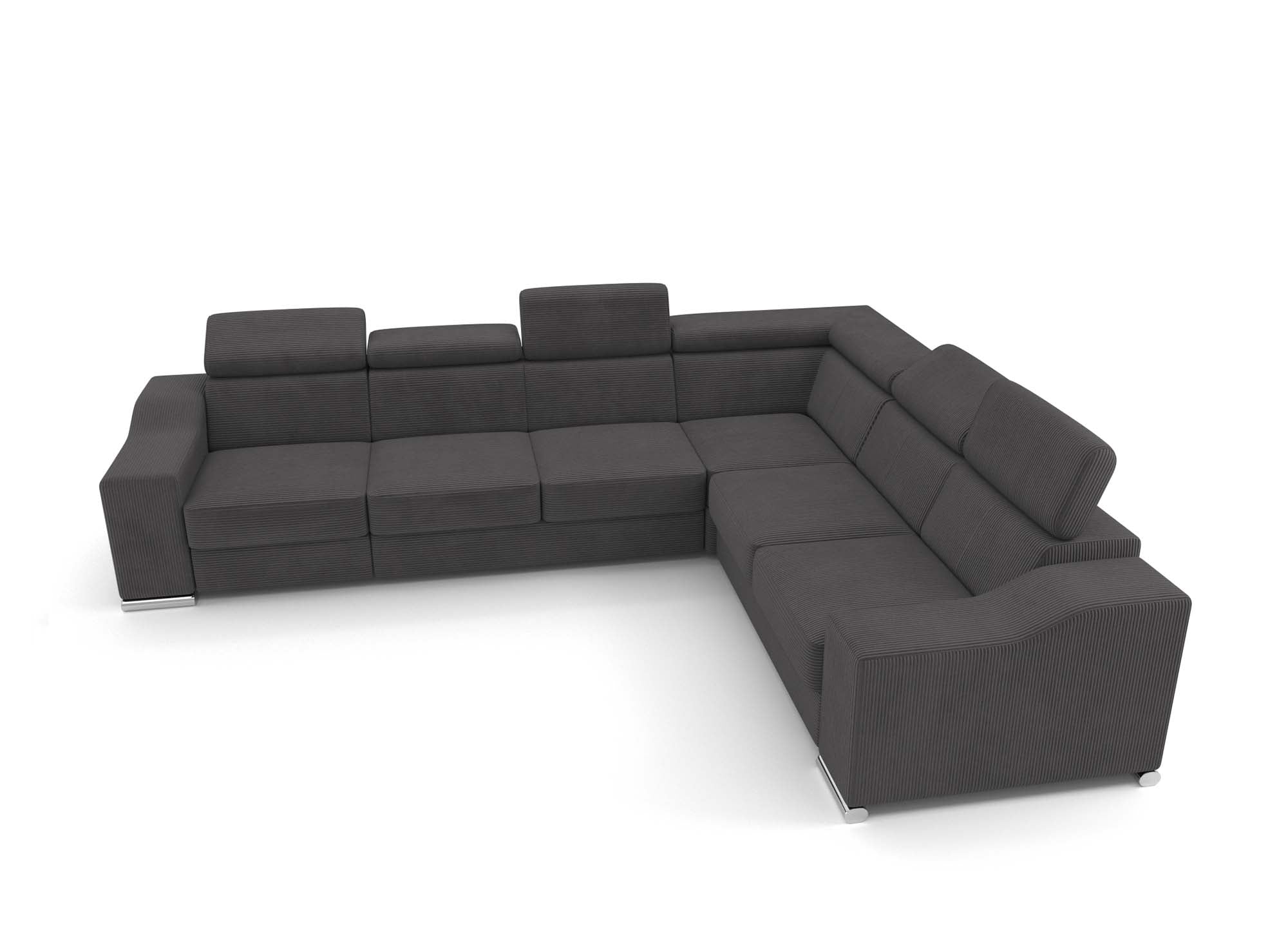Ecksofa LEONIE, wendbar, aus anthrazitgrauem Cord