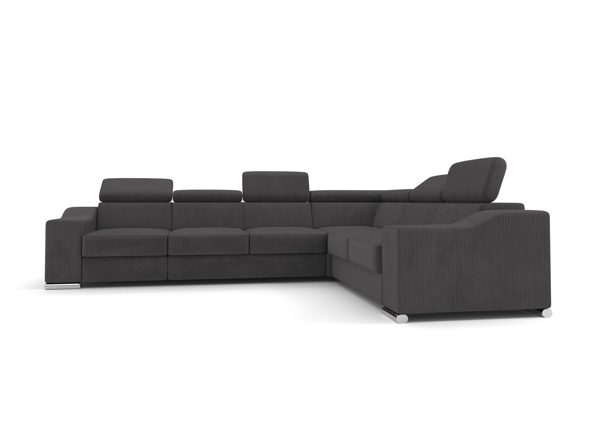 Ecksofa LEONIE, wendbar, aus anthrazitgrauem Cord