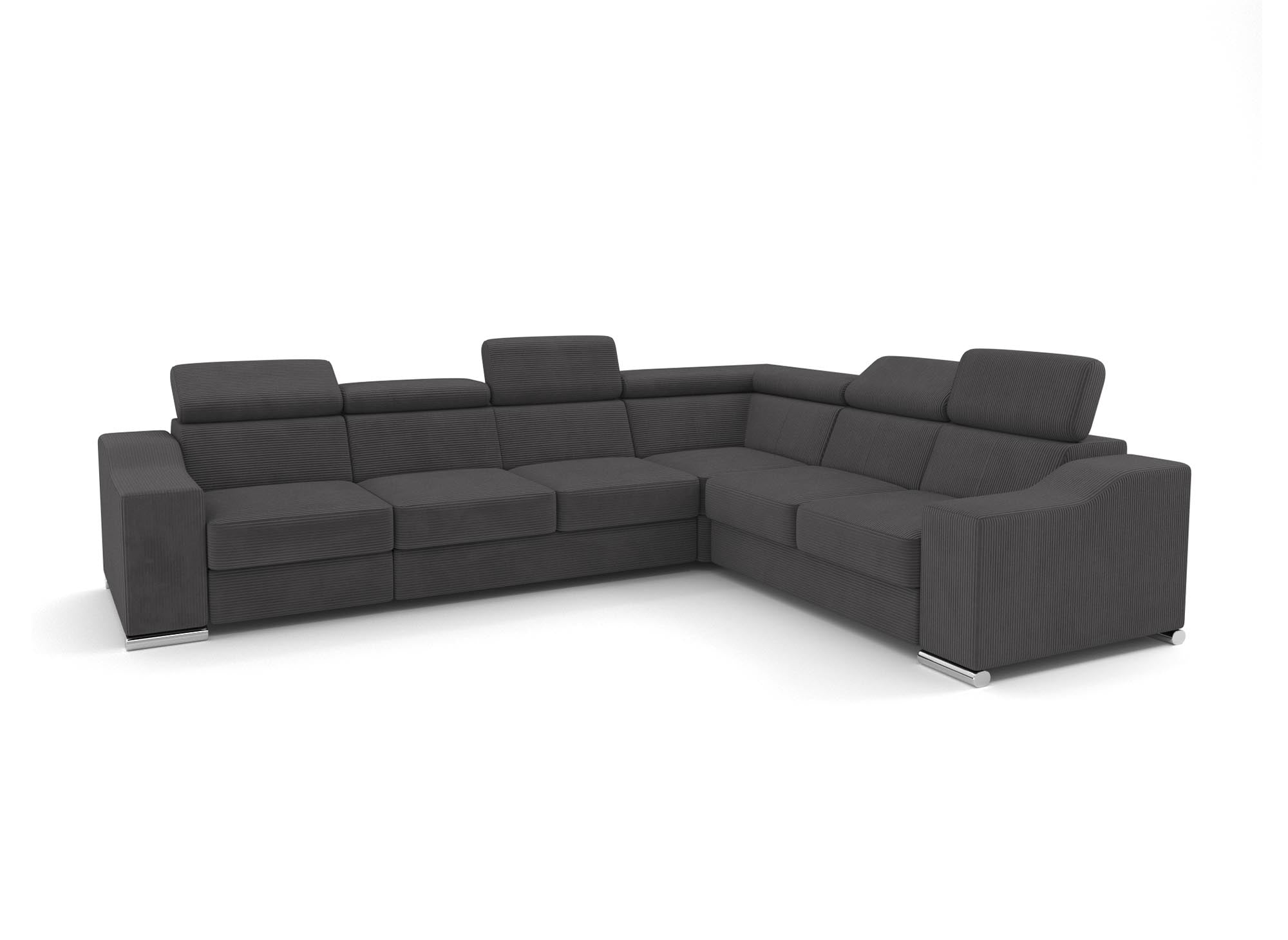 Ecksofa LEONIE, wendbar, aus anthrazitgrauem Cord