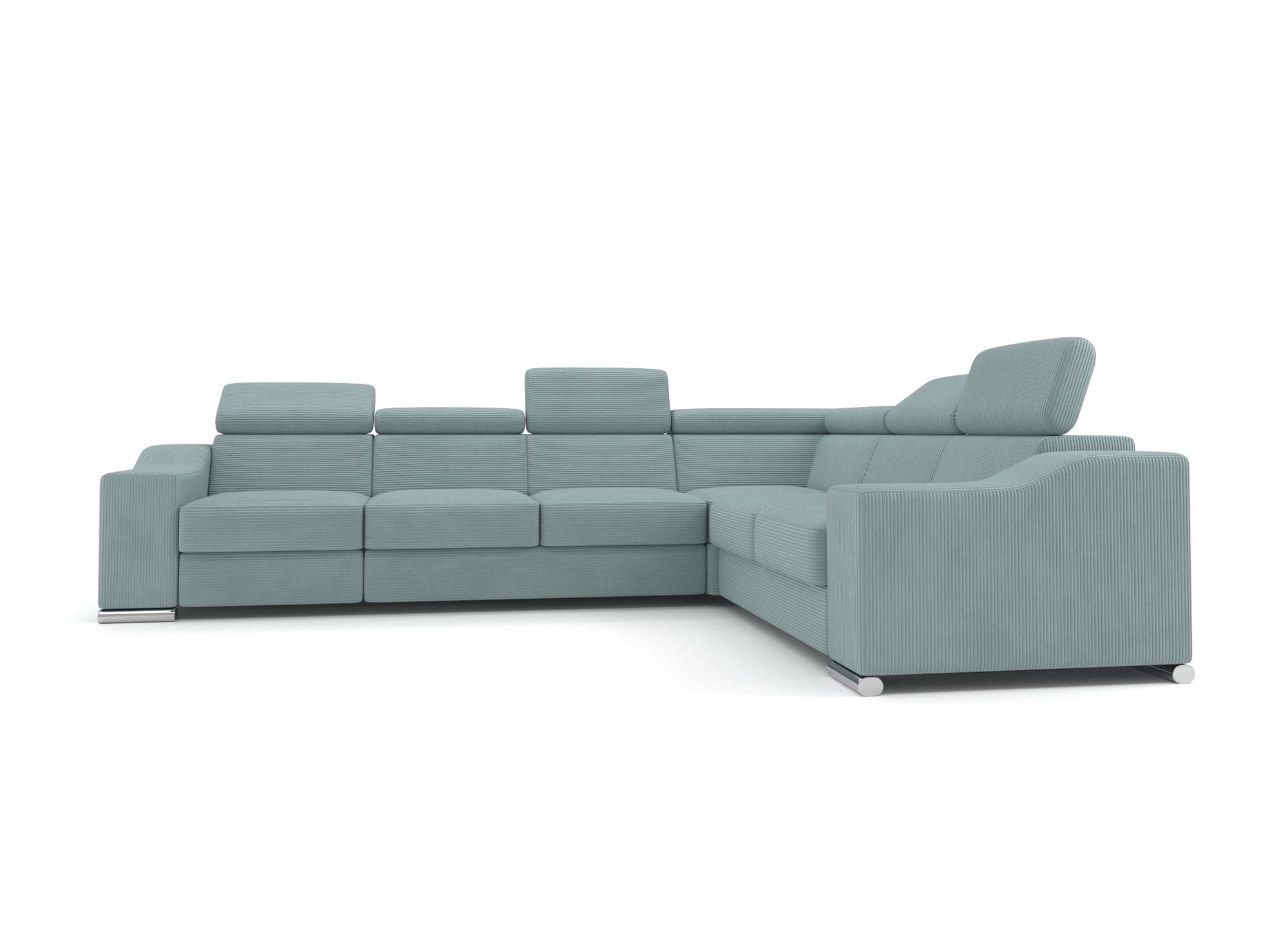 LEONIE Wende-Ecksofa aus wassergrünem Cord