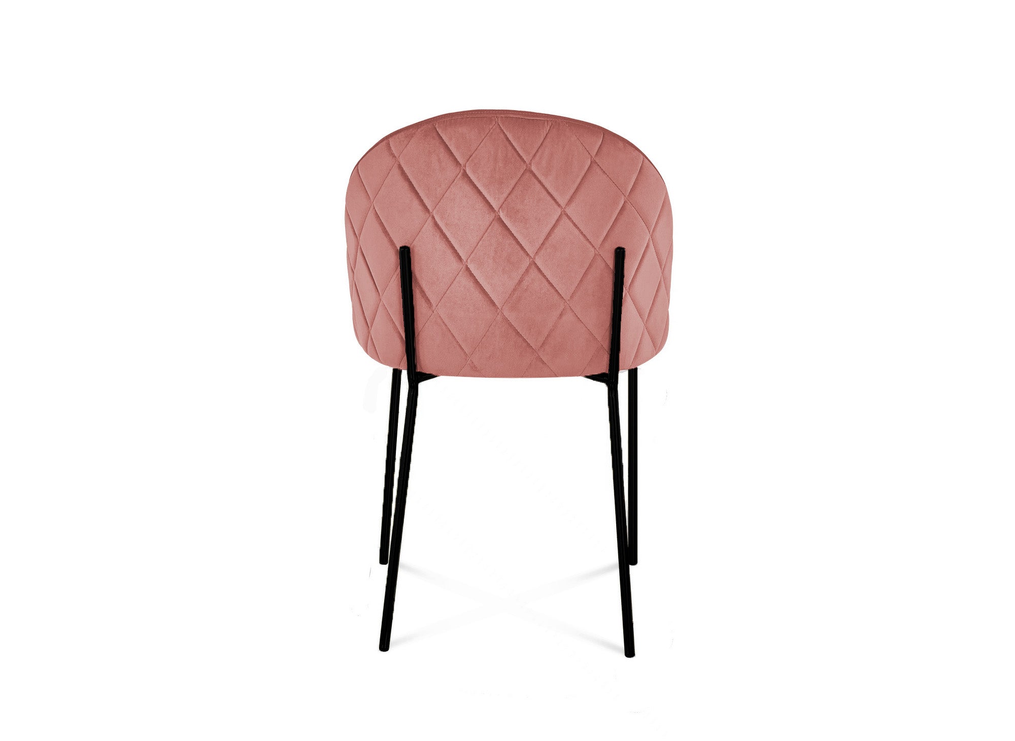 2er-Set Designerstühle aus rosa Samt mit schwarzen Beinen KENNETH