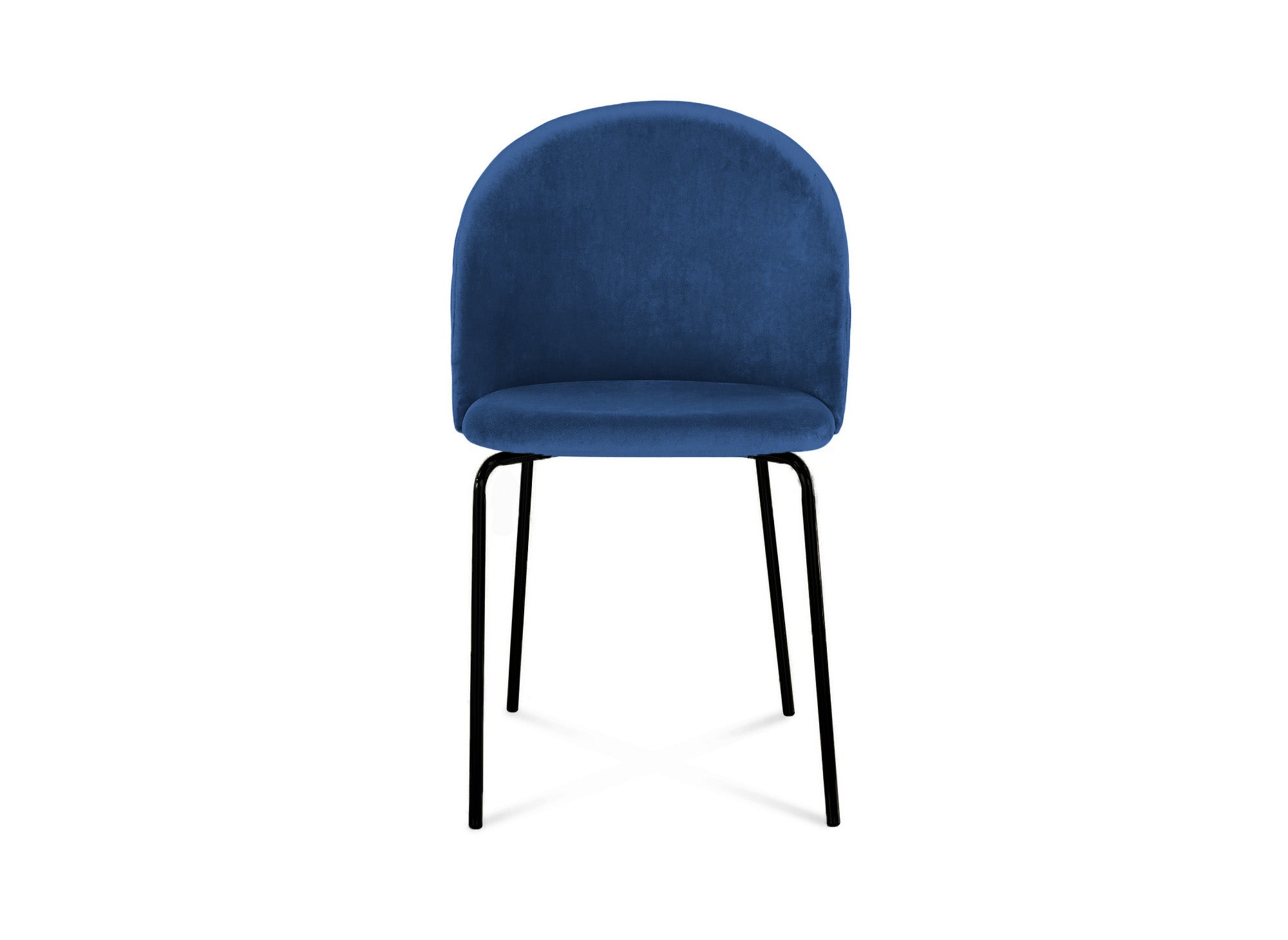 2er Set Designerstühle aus blauem Samt mit schwarzen Beinen KENNETH