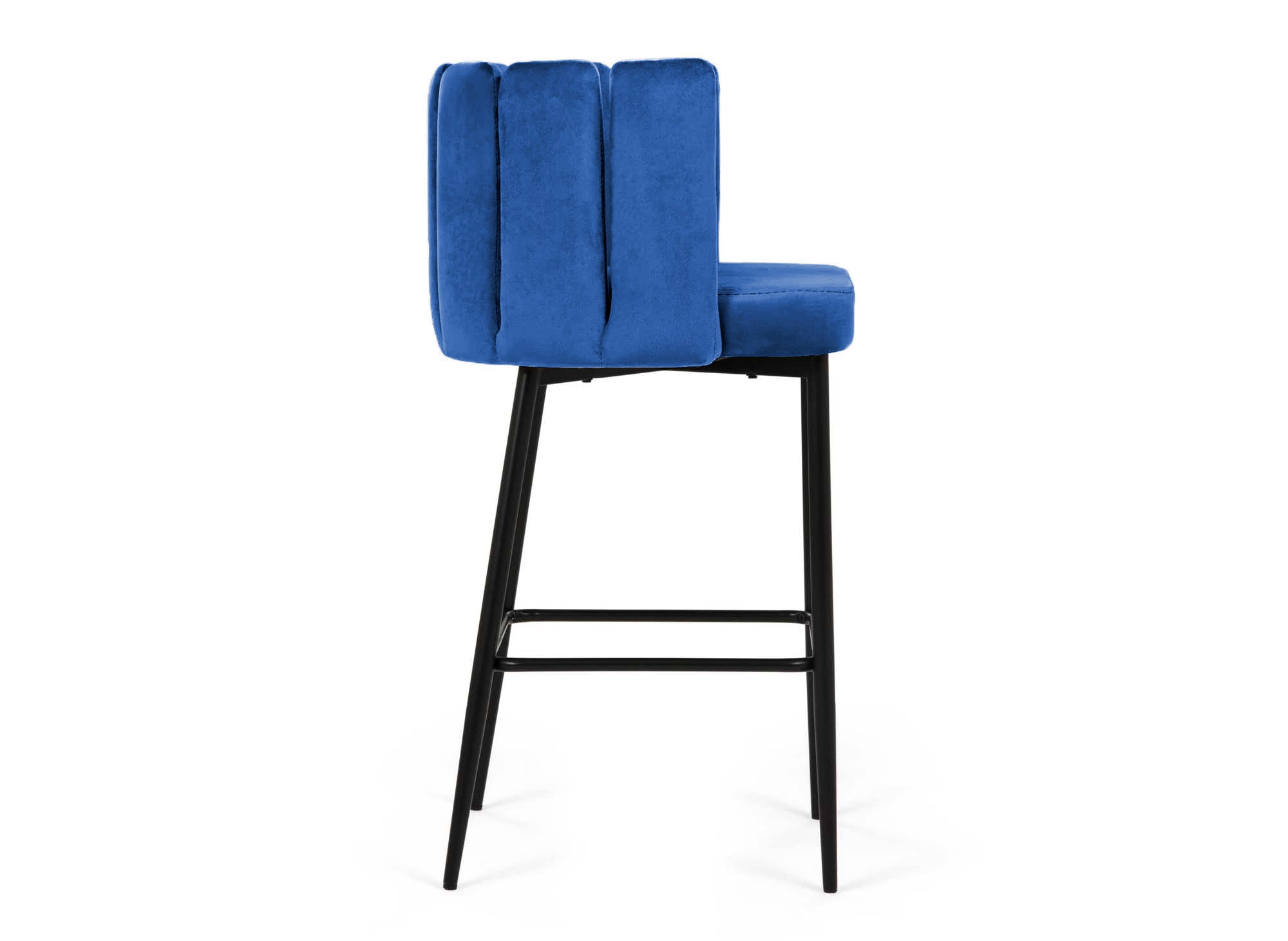 2er-Set Designer-Barhocker DEBBY aus blauem Samt