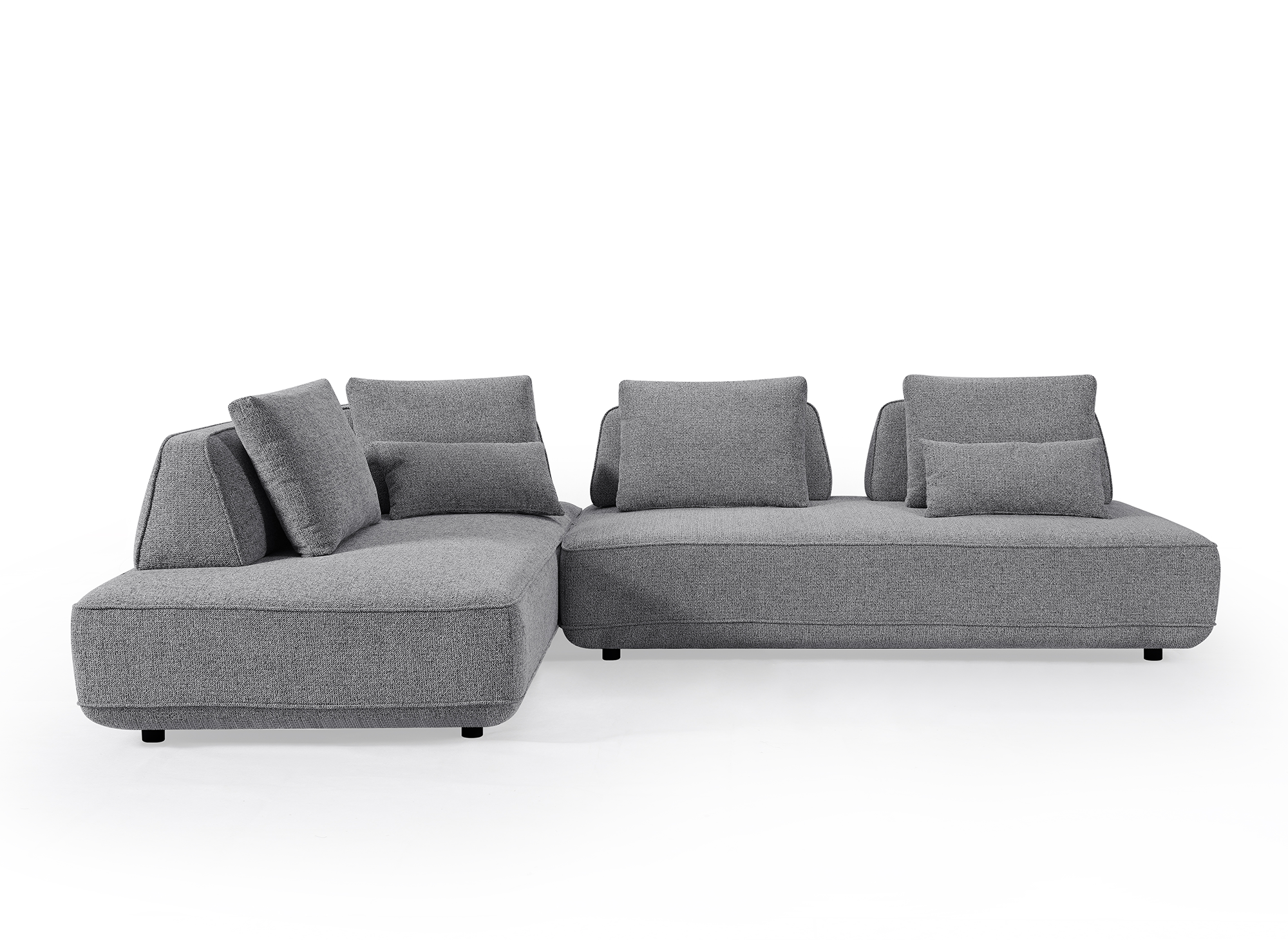 Wendbares Ecksofa aus grauem Bouclette-Stoff ISAORA