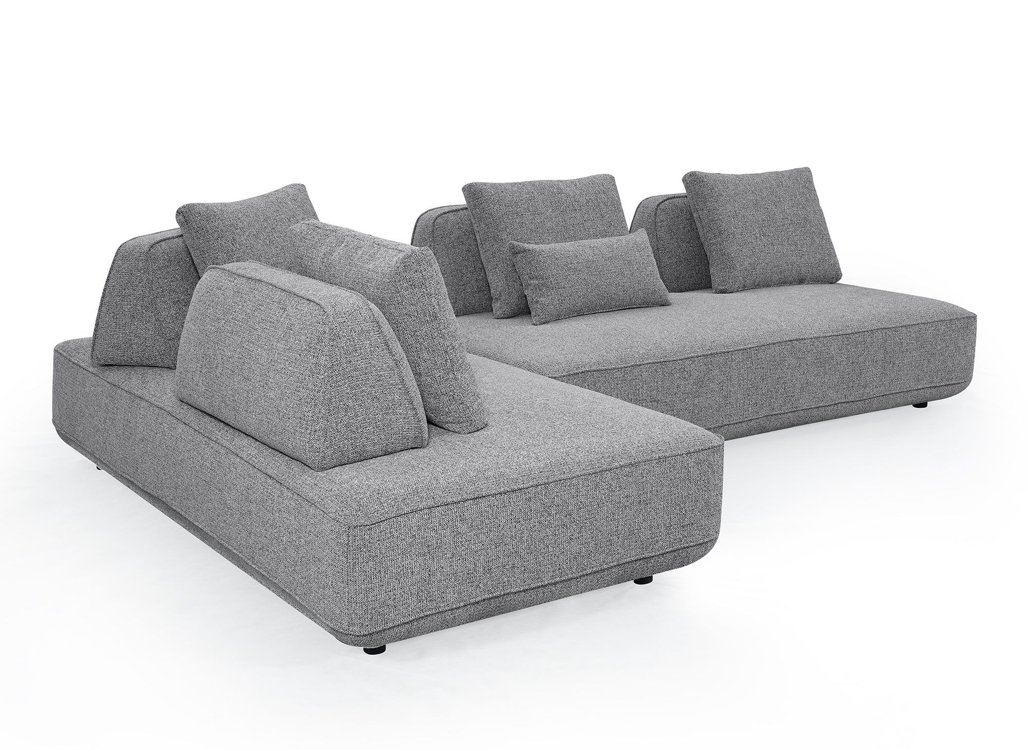 Wendbares Ecksofa aus grauem Bouclette-Stoff ISAORA