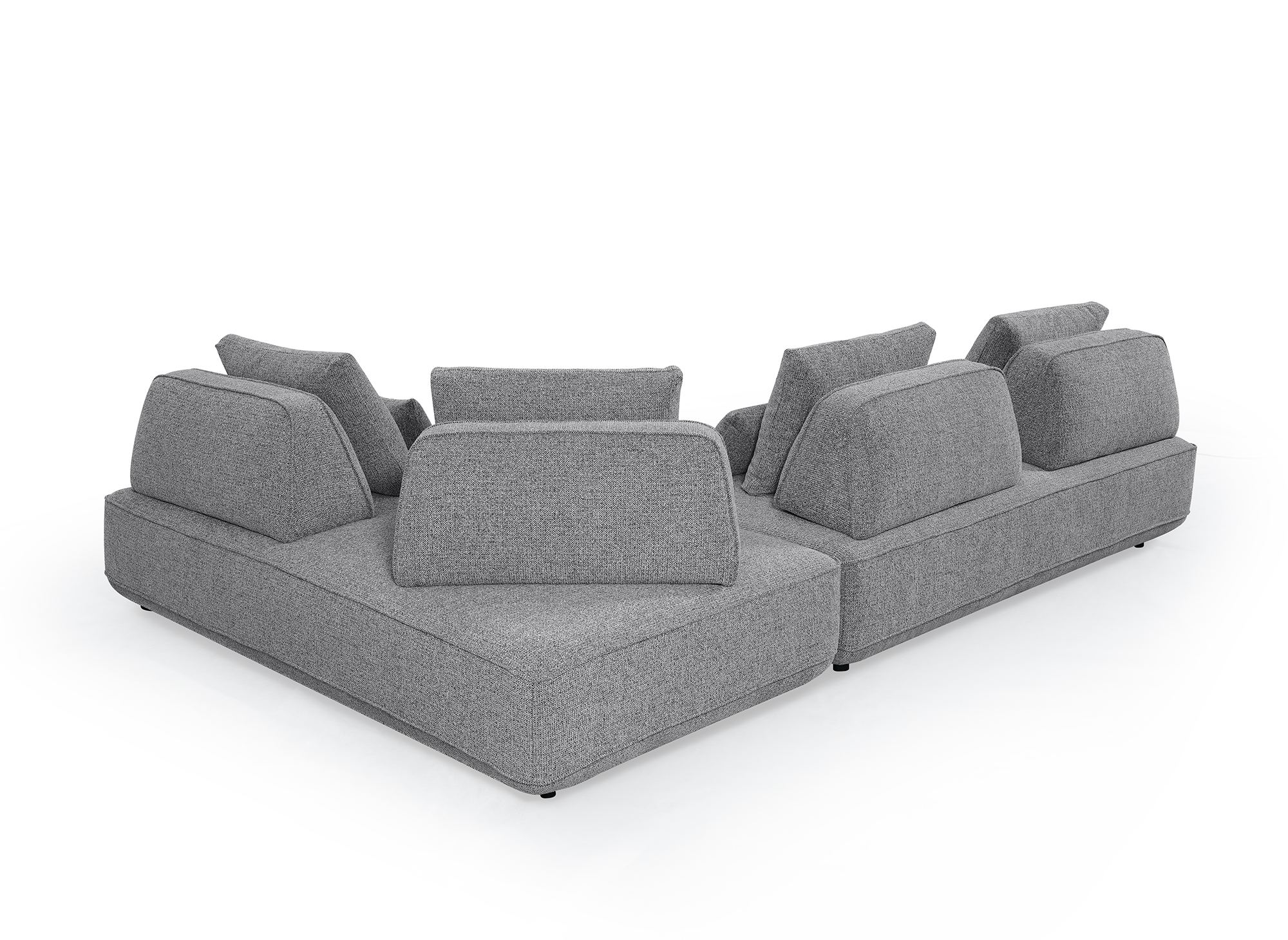 Wendbares Ecksofa aus grauem Bouclette-Stoff ISAORA