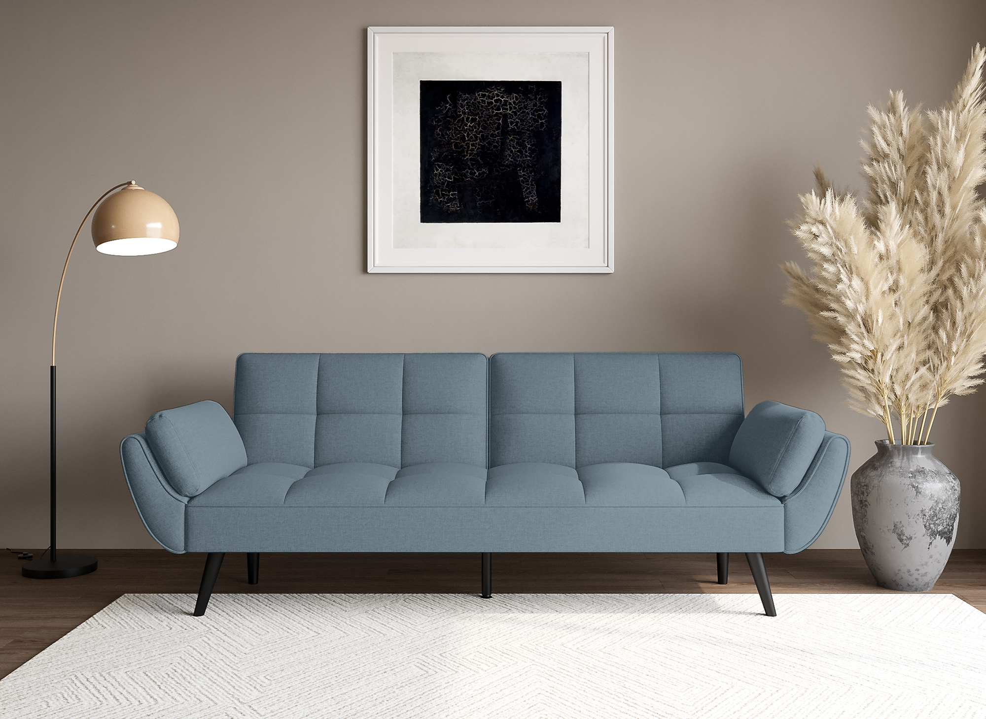 NARA 3-Sitzer-Schlafsofa aus aquablauem Stoff