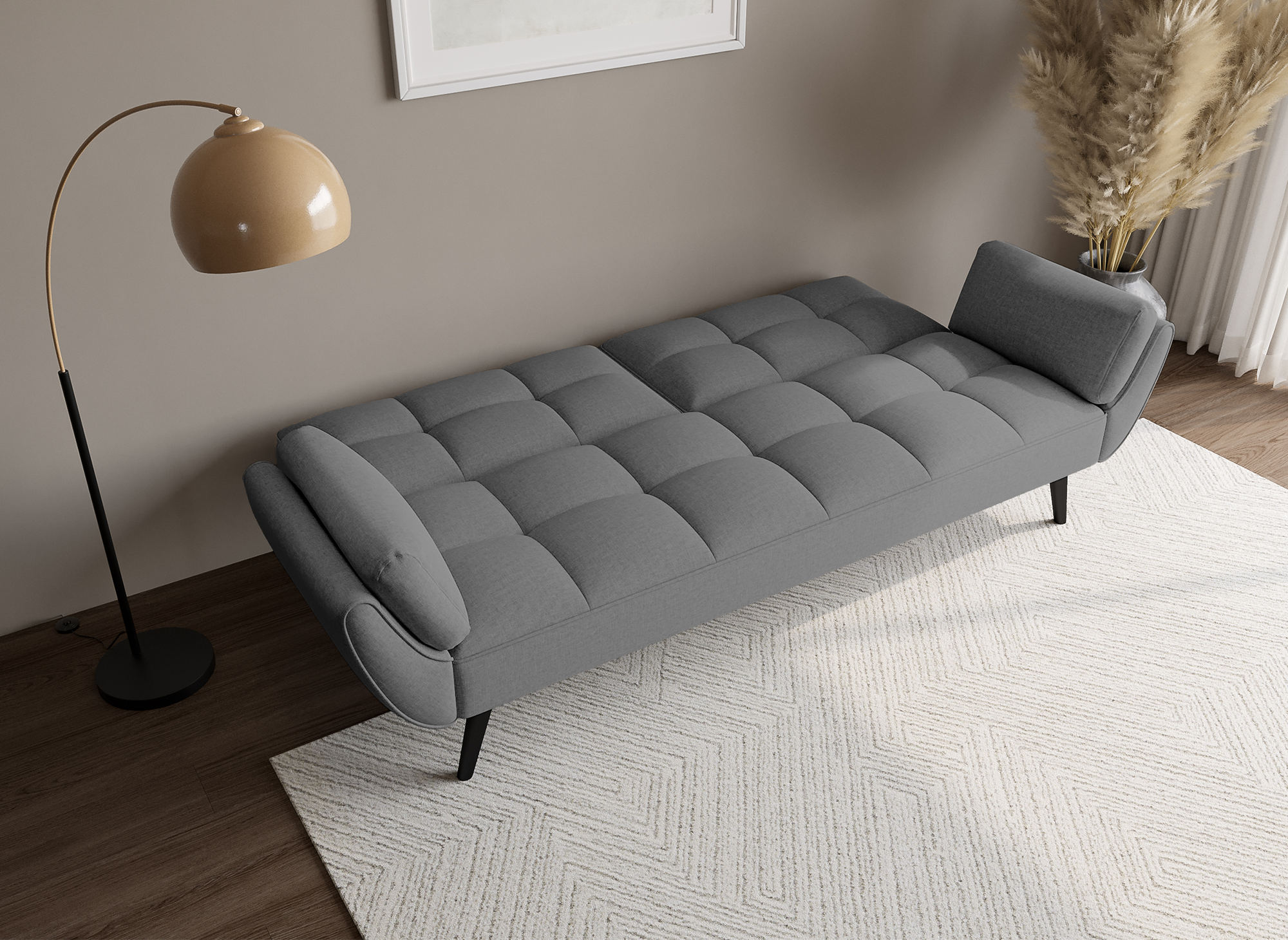 NARA 3-Sitzer-Schlafsofa aus hellgrauem Stoff