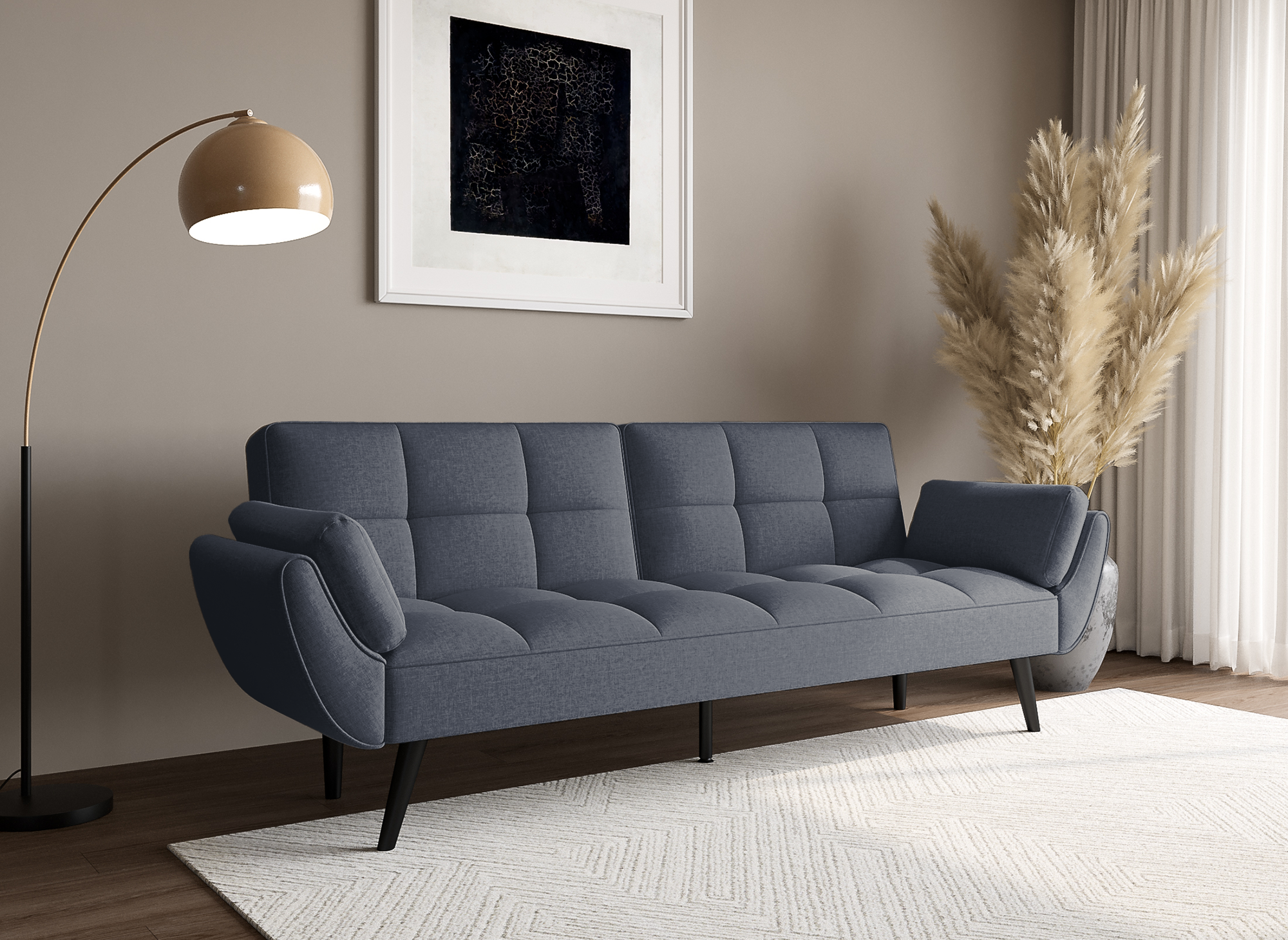NARA 3-Sitzer-Schlafsofa aus dunkelgrauem Stoff