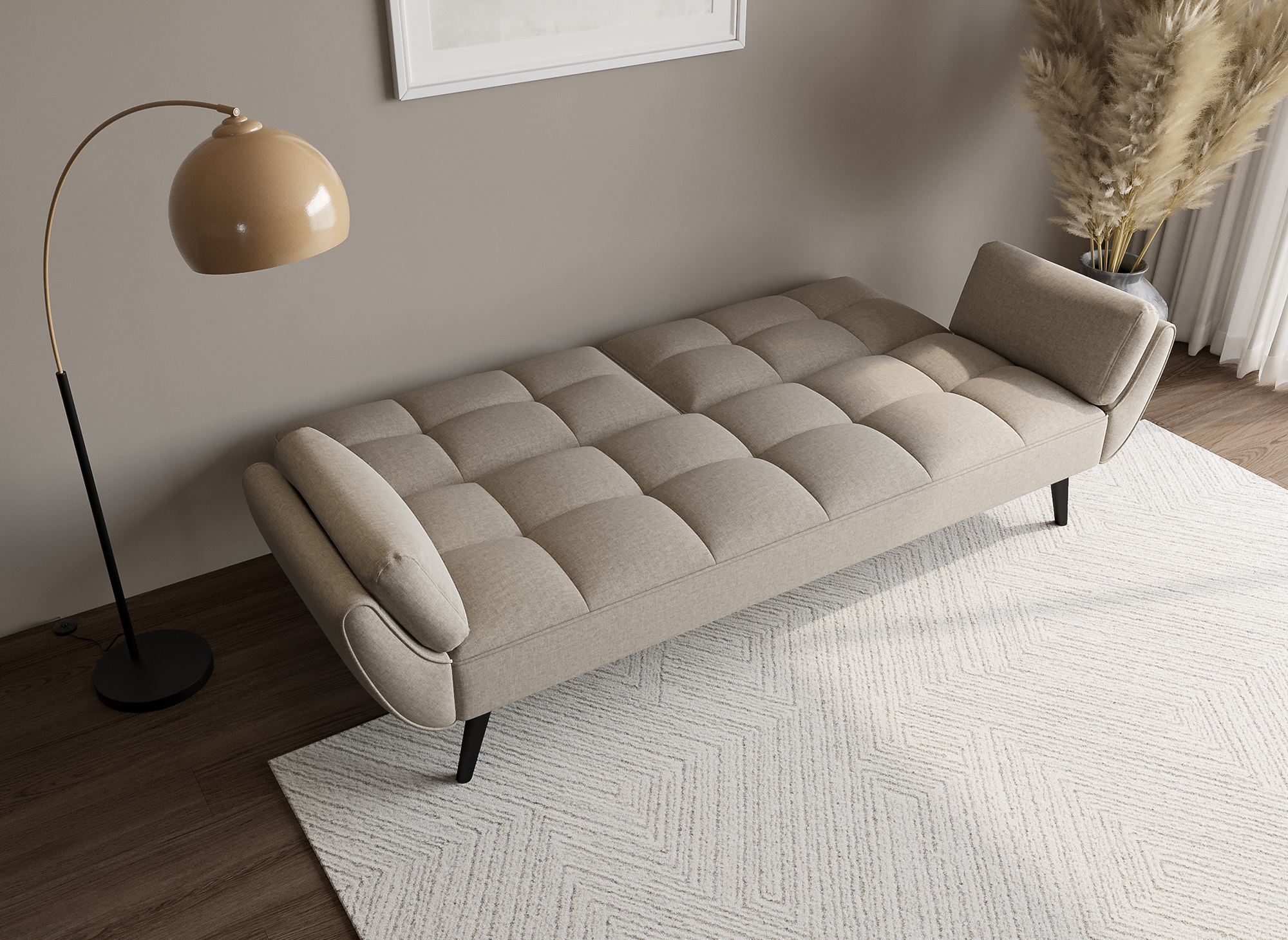 NARA 3-Sitzer-Schlafsofa aus beigefarbenem Stoff