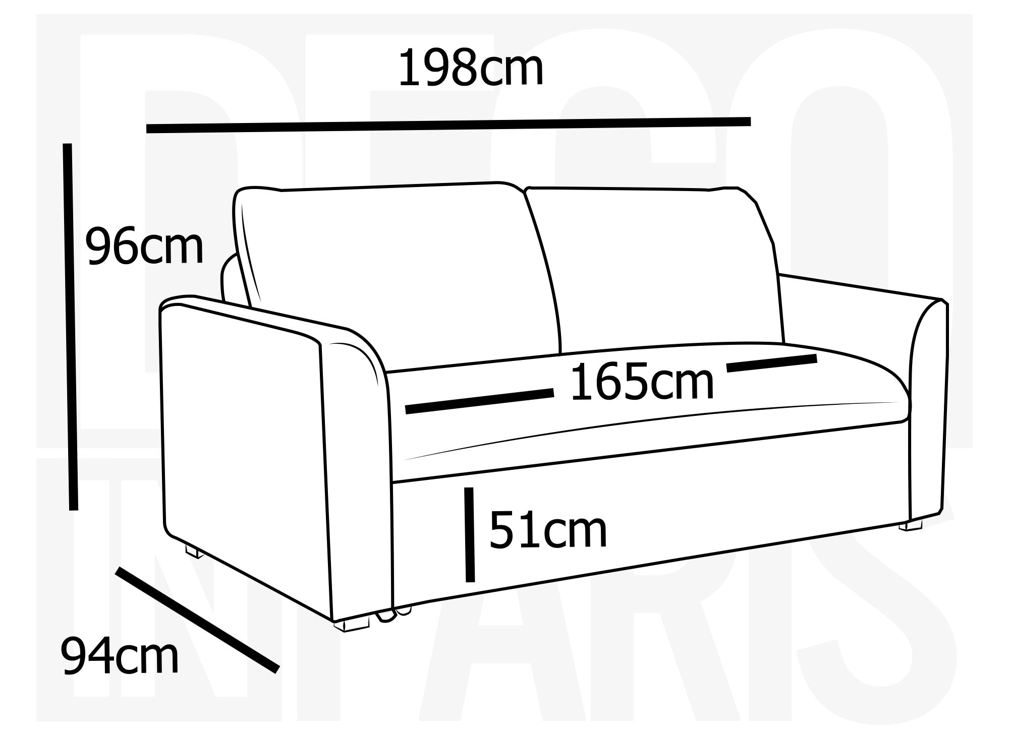 MAYLIE 3-Sitzer-Schlafsofa aus dickem, beigem Cord