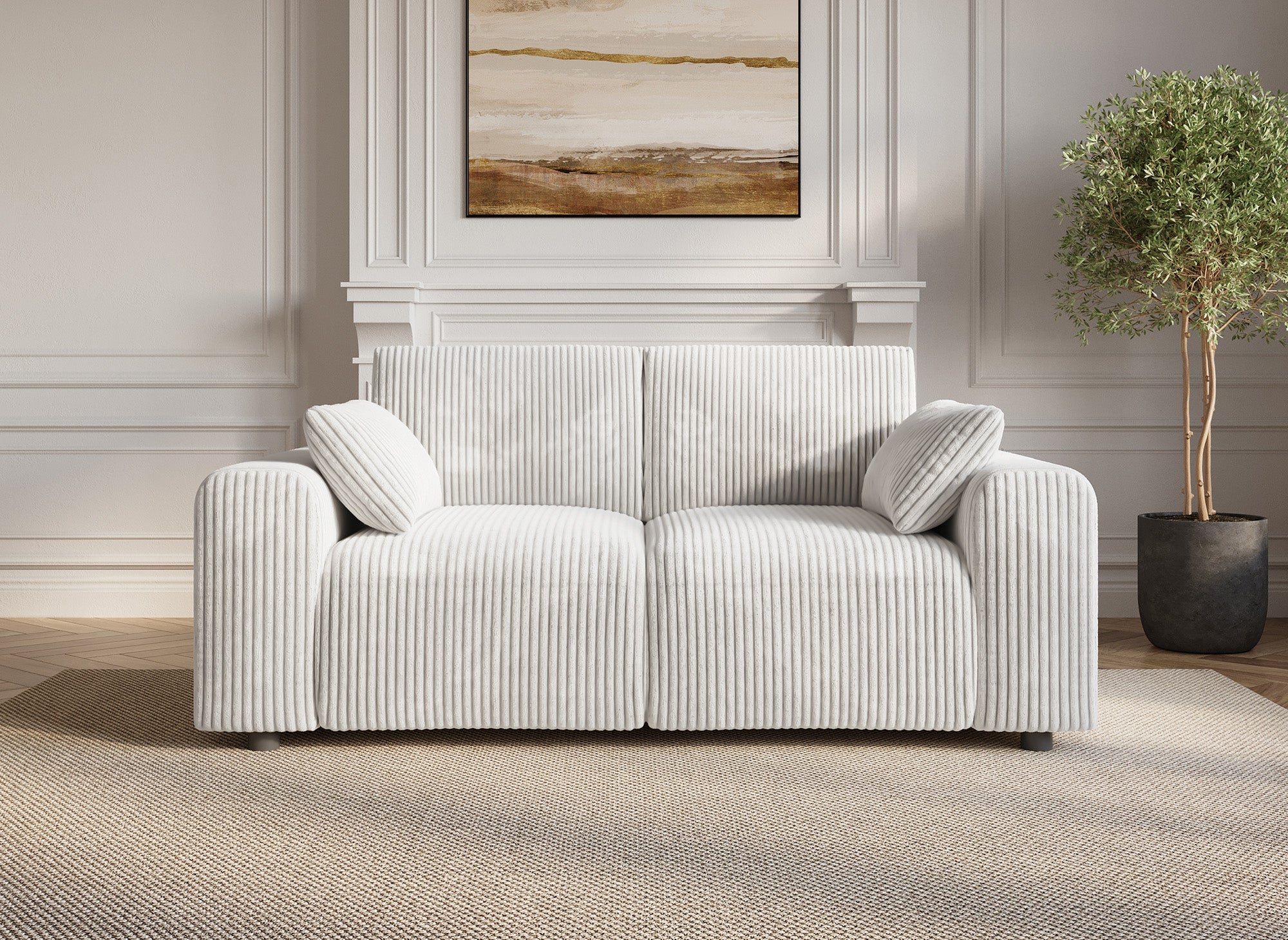 INAM 2-Sitzer-Sofa aus dickem, beigem Cord