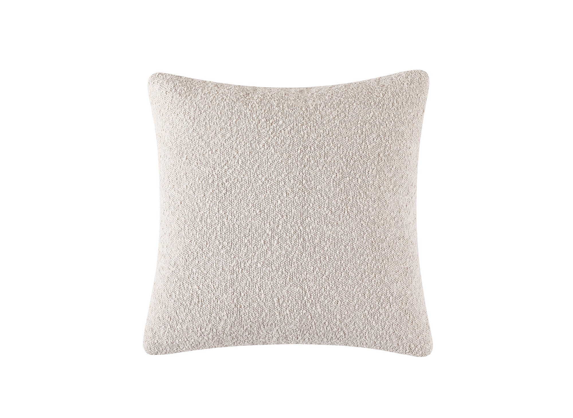 Quadratisches Kissen 45x45 cm aus beigem Stoff mit Schaffelleffekt EDEN