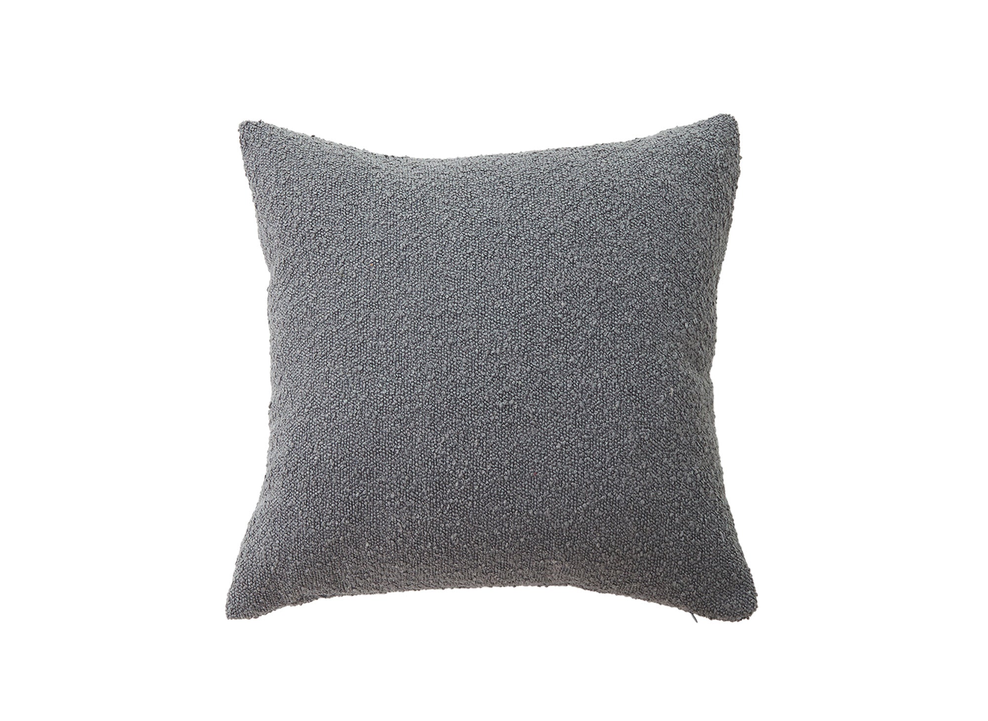 Quadratisches Kissen 45x45 cm aus dunkelgrauem Stoff mit Schaffelleffekt EDEN