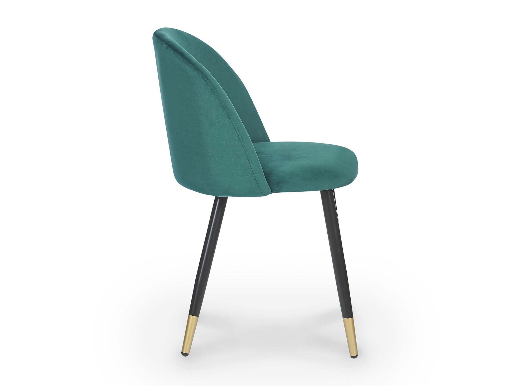 4er-Set LYDIA-Designerstühle aus grünem Samt