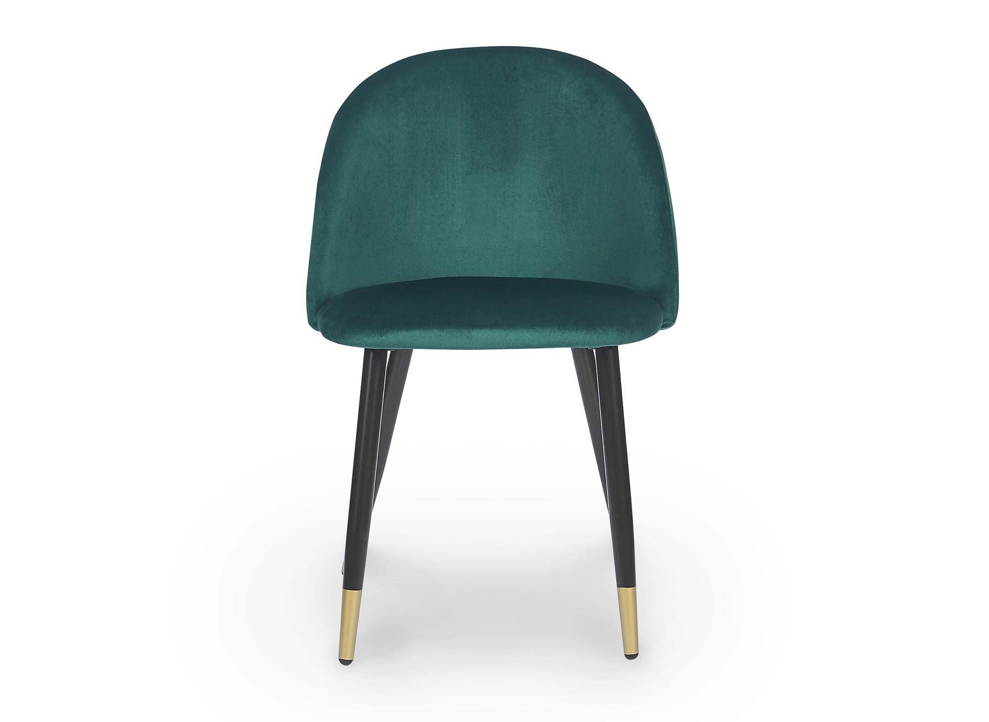 4er-Set LYDIA-Designerstühle aus grünem Samt
