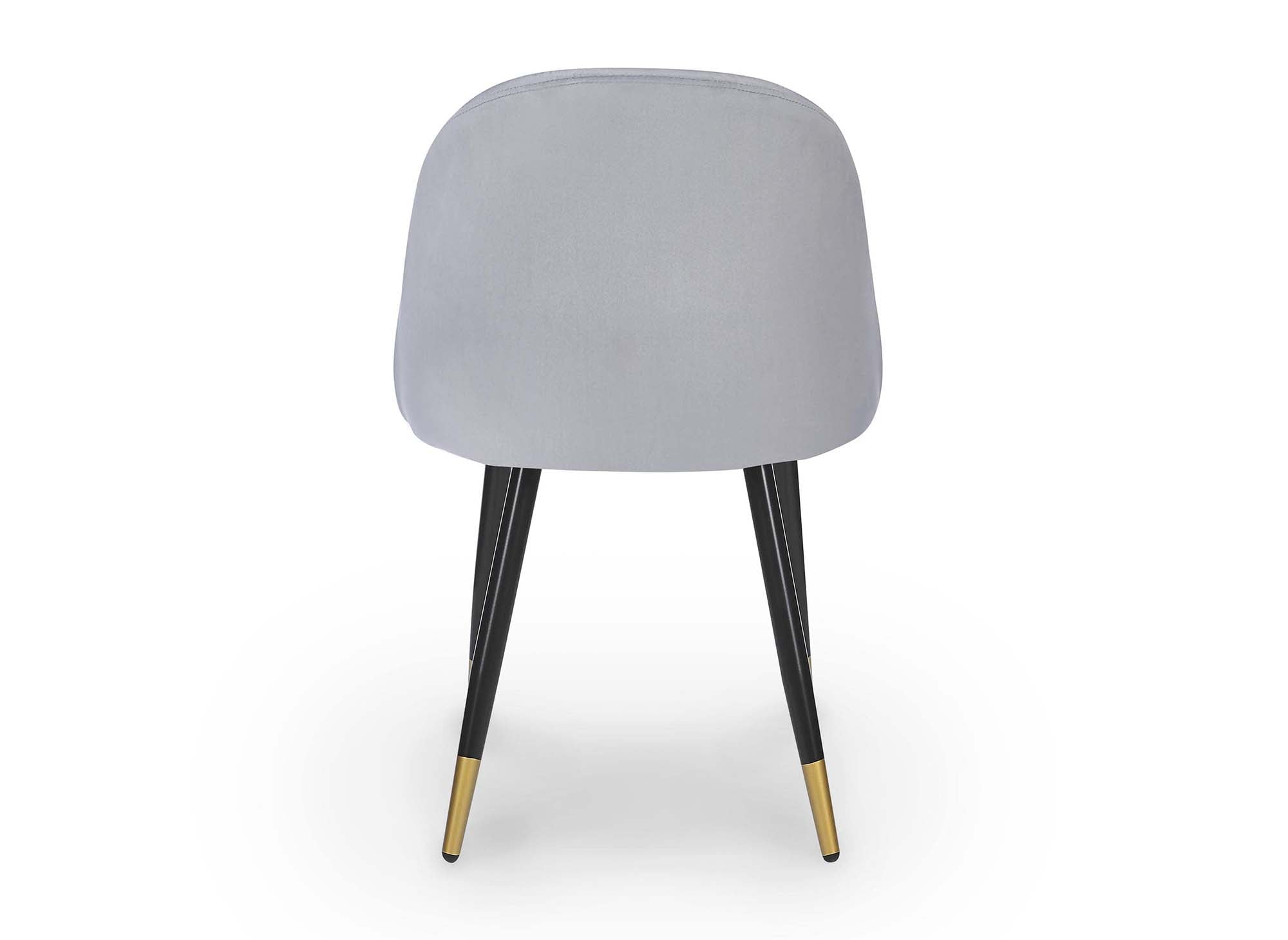 4er-Set Designerstühle LYDIA aus grauem Samt