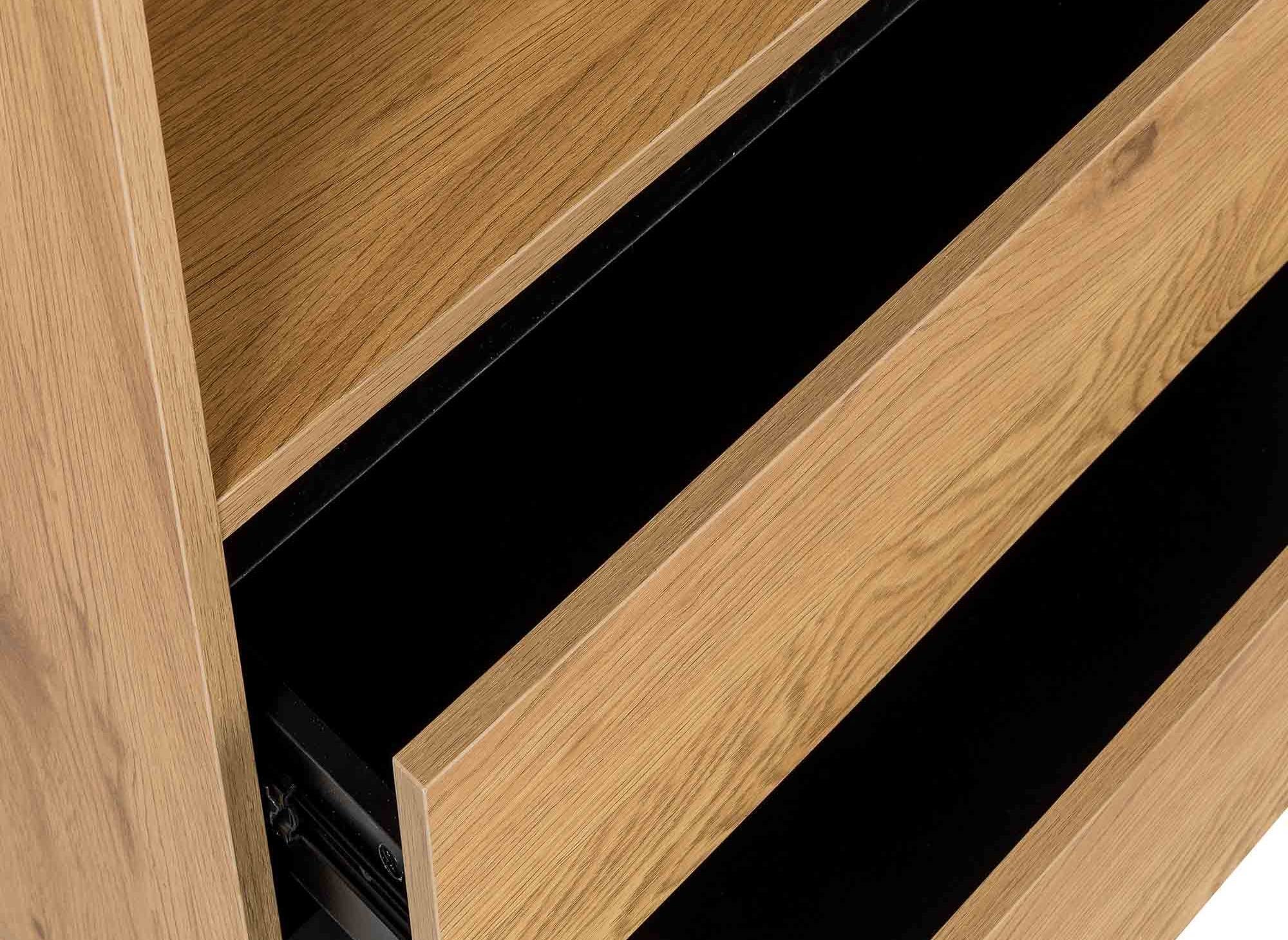 DARINA Bücherregal aus Holz mit 2 Schubladen und 3 Regalen